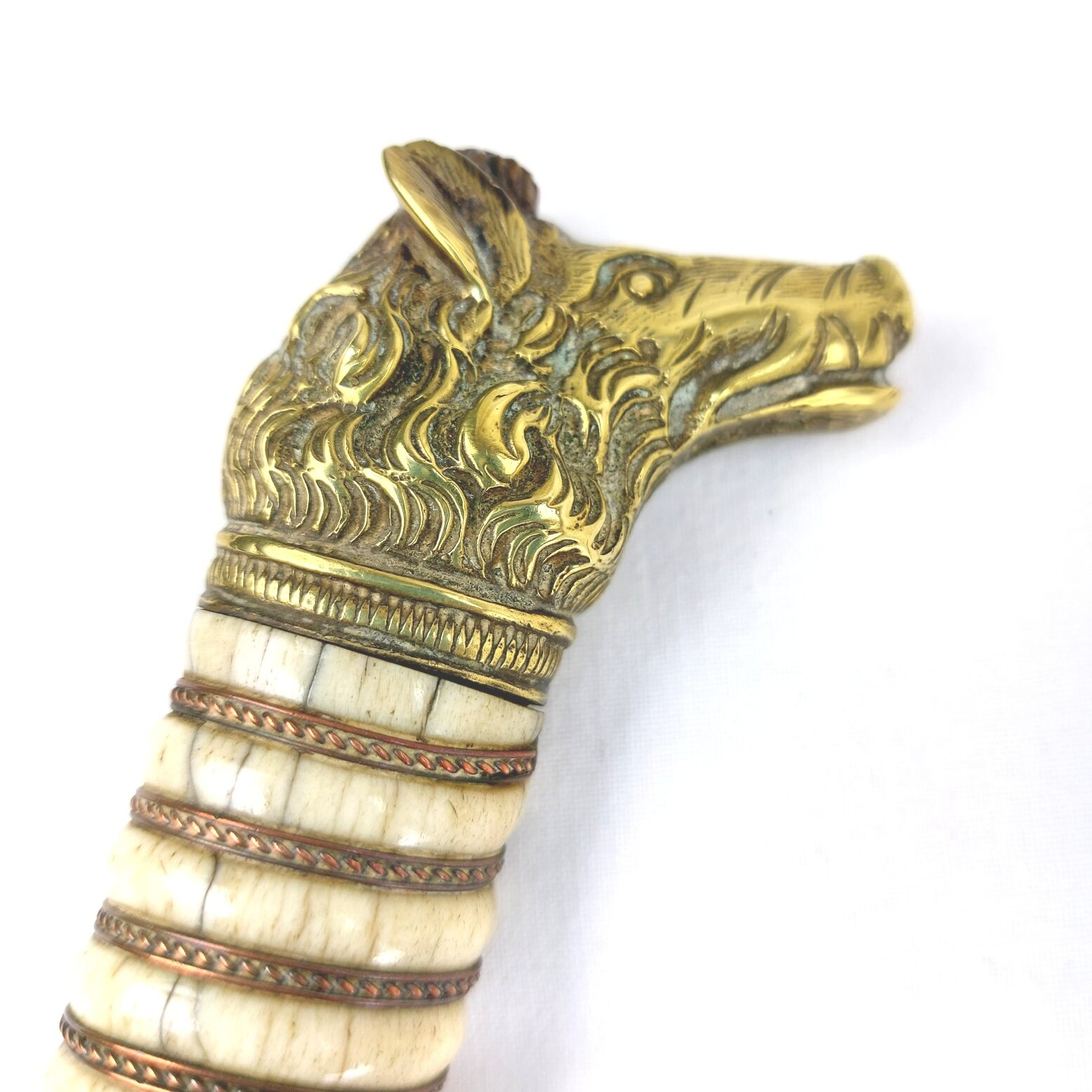 Imperial German c.1850 Hunting Dagger with Brass Boar’s Head Pommel and Scabbard (11)