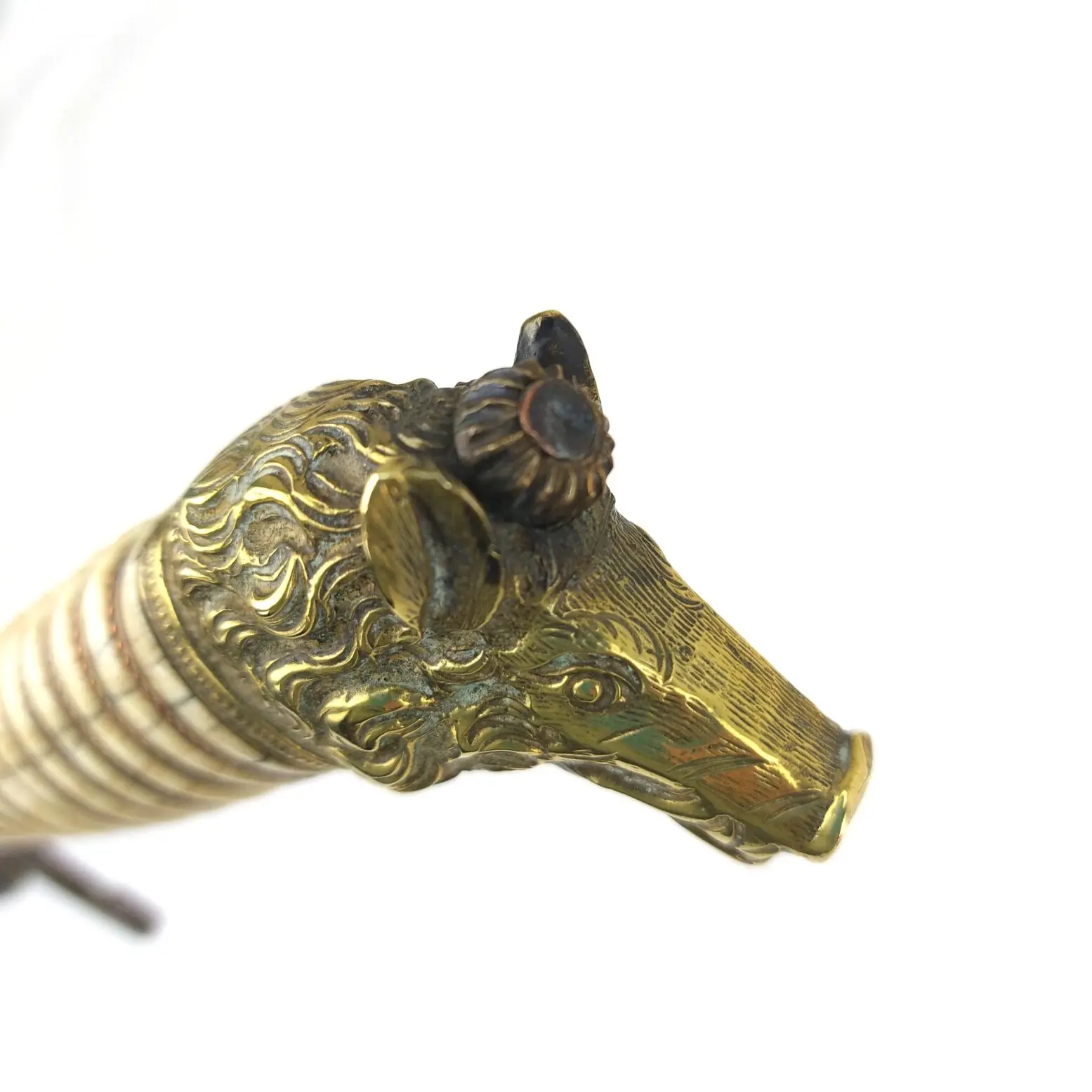 Imperial German c.1850 Hunting Dagger with Brass Boar’s Head Pommel and Scabbard (13)