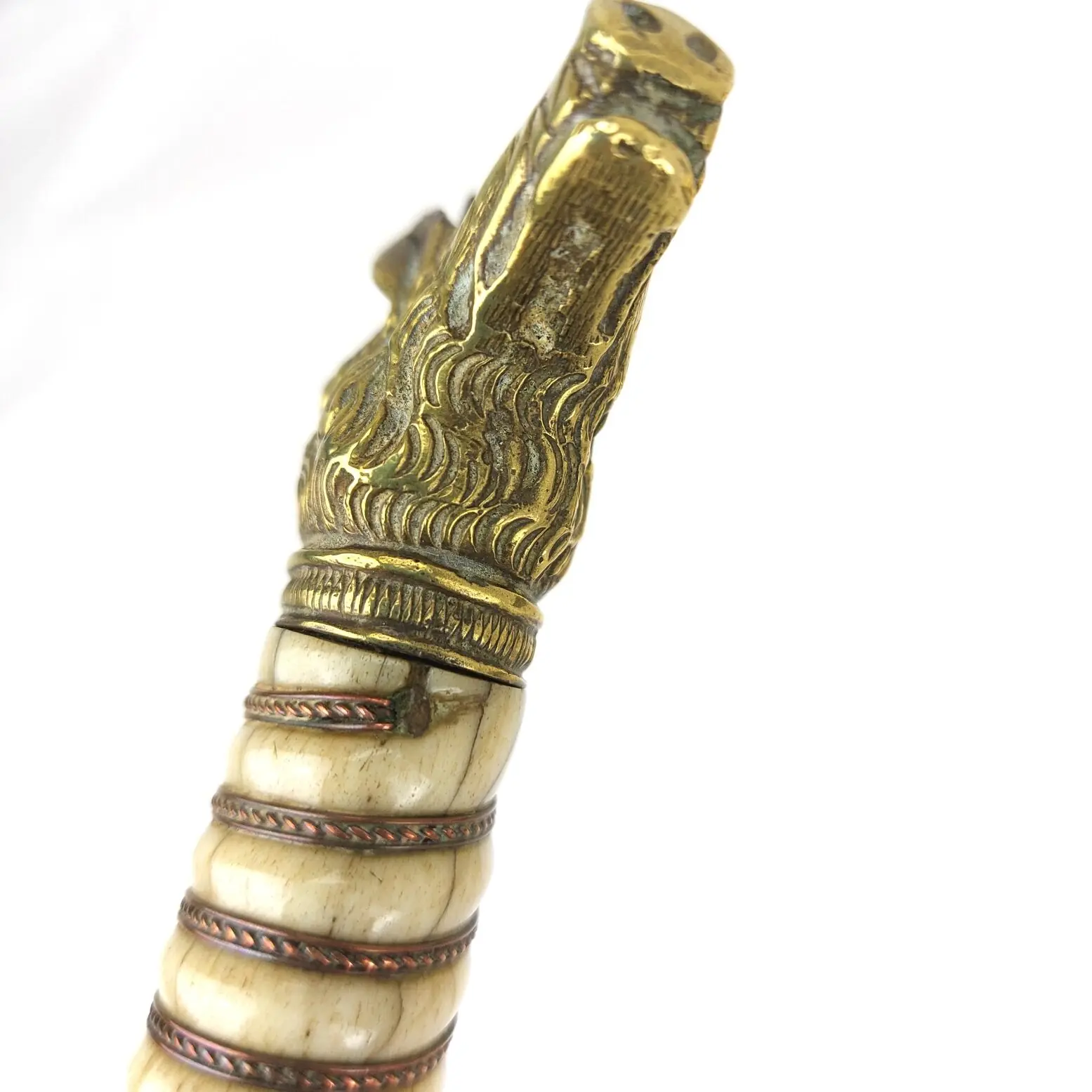 Imperial German c.1850 Hunting Dagger with Brass Boar’s Head Pommel and Scabbard (14)