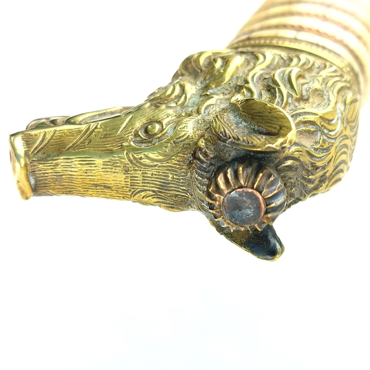Imperial German c.1850 Hunting Dagger with Brass Boar’s Head Pommel and Scabbard (19)