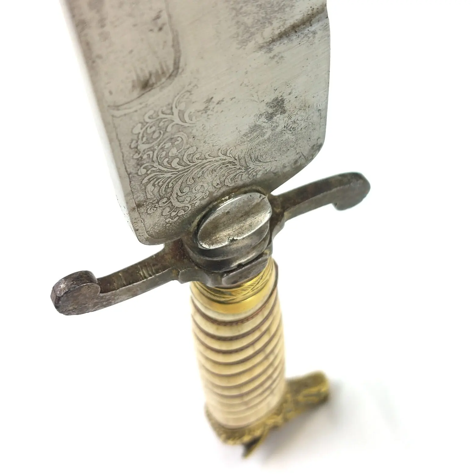 Imperial German c.1850 Hunting Dagger with Brass Boar’s Head Pommel and Scabbard (21)