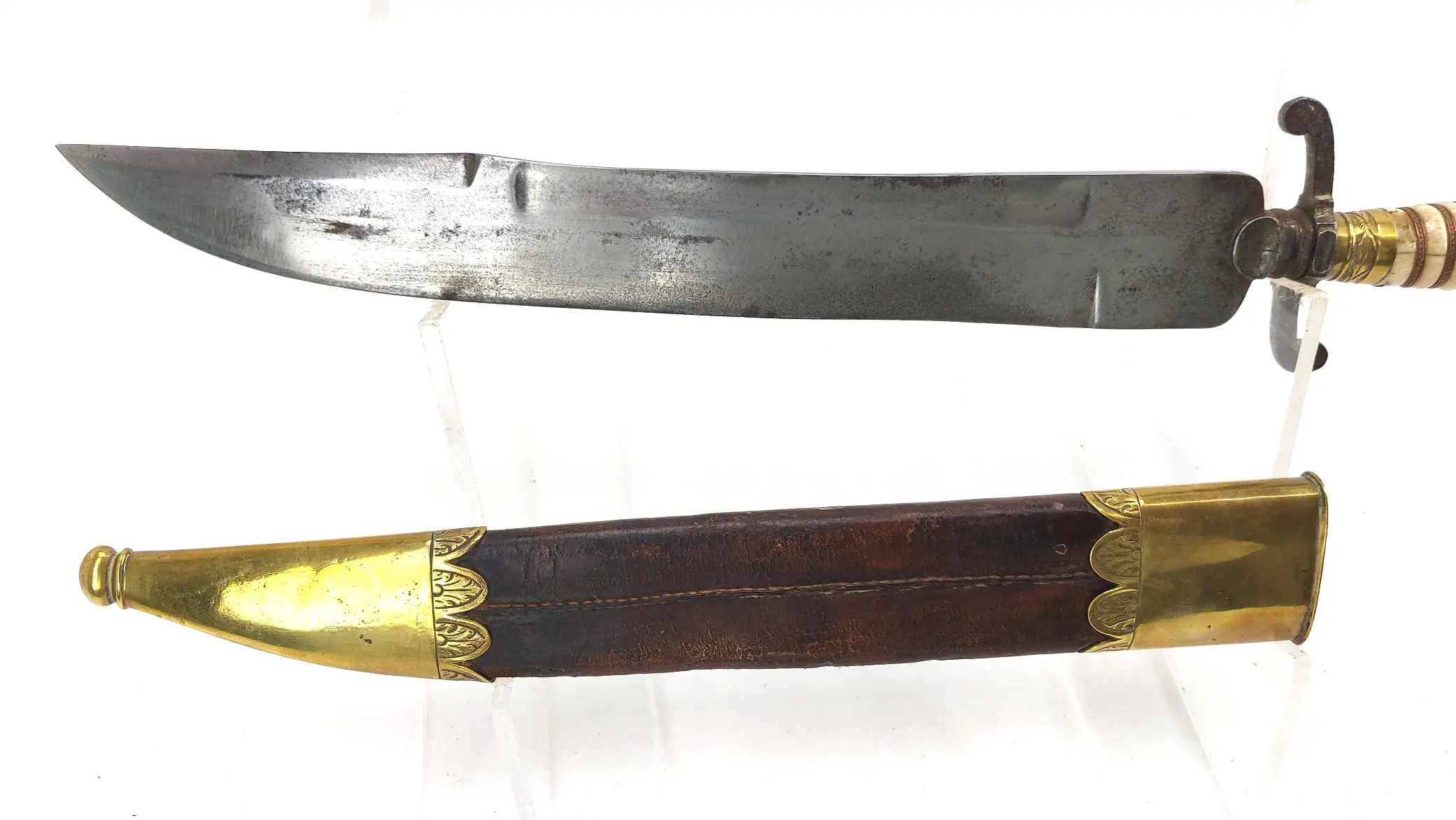 Imperial German c.1850 Hunting Dagger with Brass Boar’s Head Pommel and Scabbard (8)