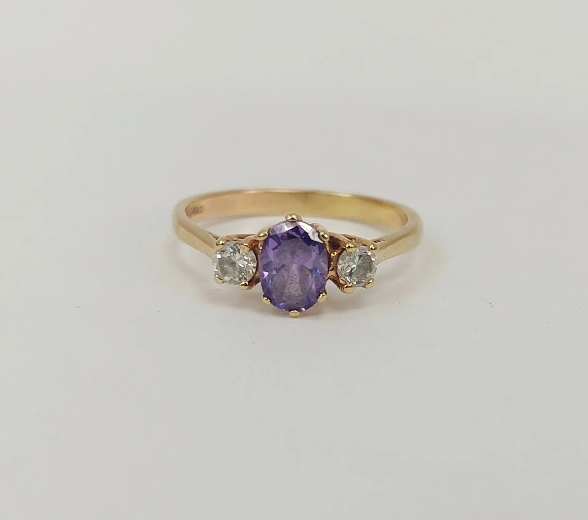 JA_2985202788 - 9ct Gold Amethyst & Quartz Ring UK Size Q+, US 8 (1)