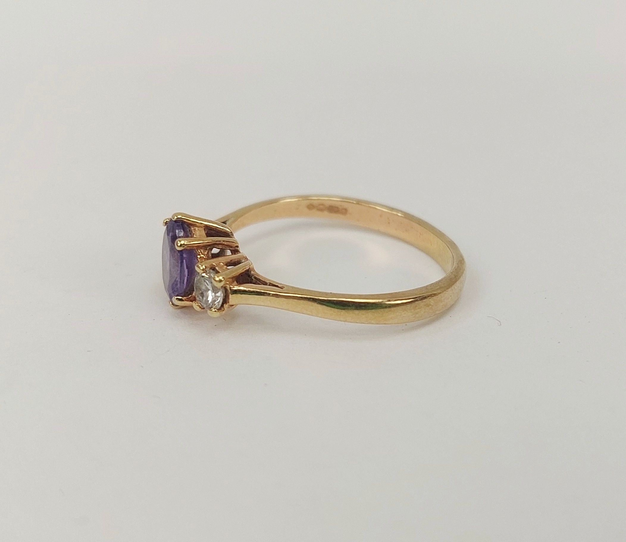 JA_2985202788 - 9ct Gold Amethyst & Quartz Ring UK Size Q+, US 8 (2)