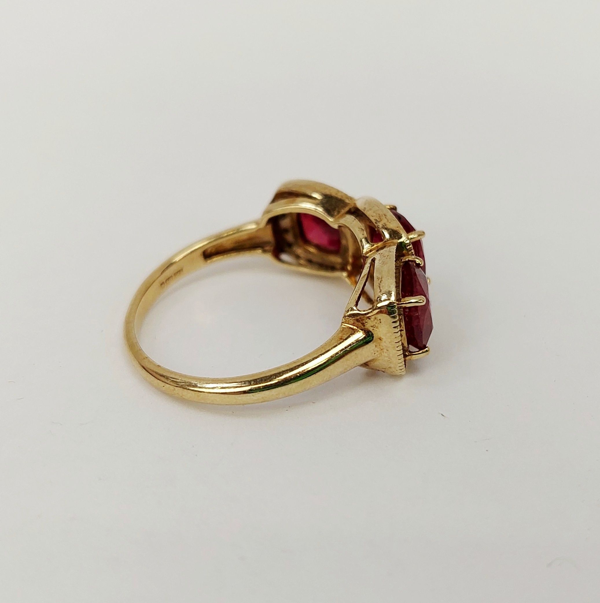 JA_6688202859 - 9ct Gold Ruby & White Spinel Ring UK Size Q, US 8 (3)