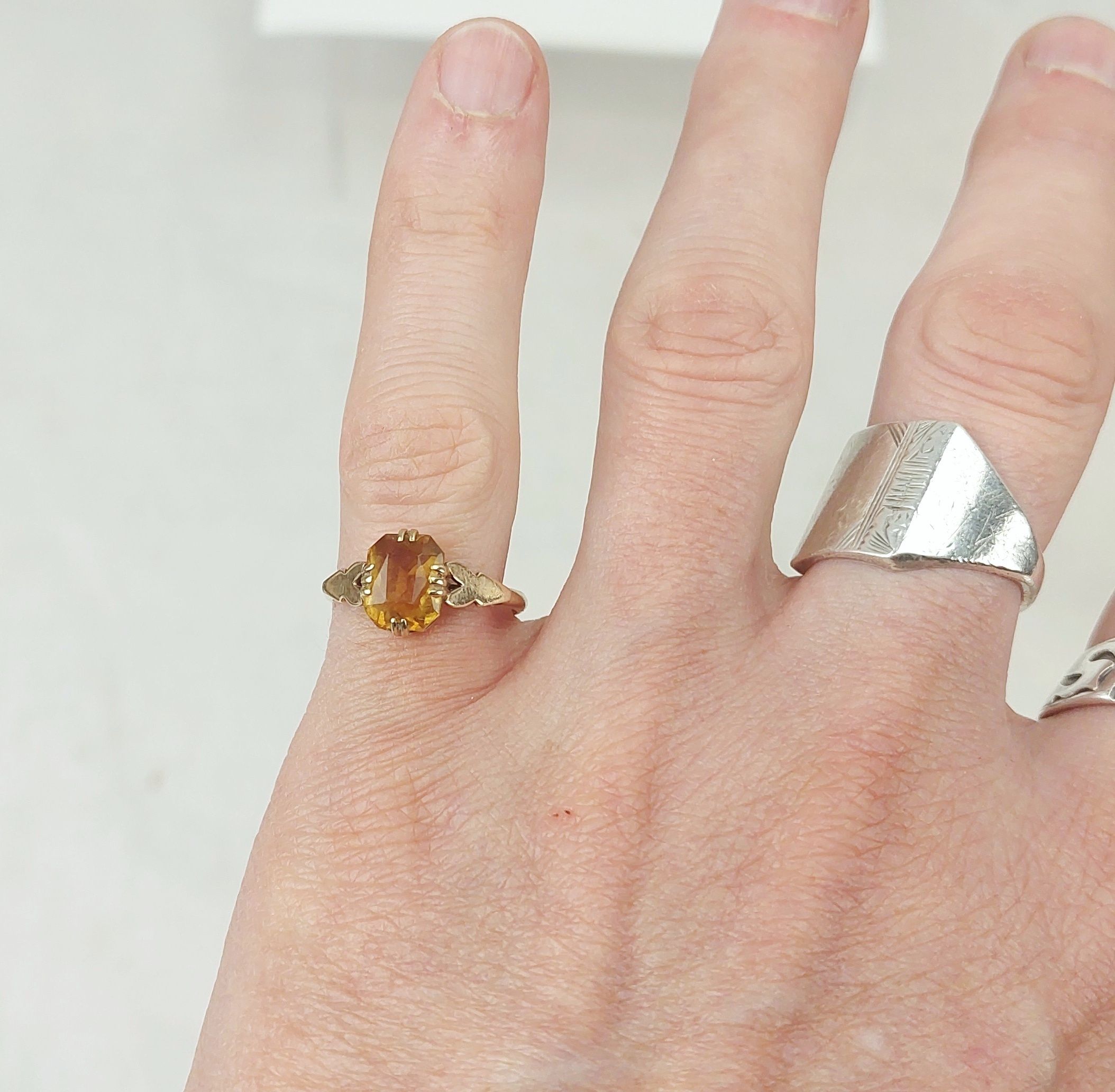JA_8539202781 - 9ct Gold Citrine Ring UK Size O, US 7 (6)