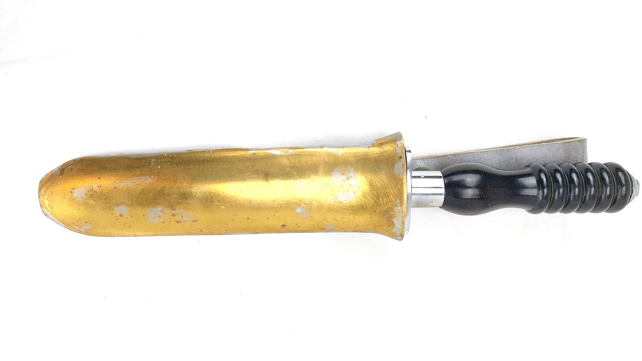 Late War European Naval Diver’s Knife with Tinned Brass Scabbard, Likely by Siebe Gorman & Co Ltd (19)
