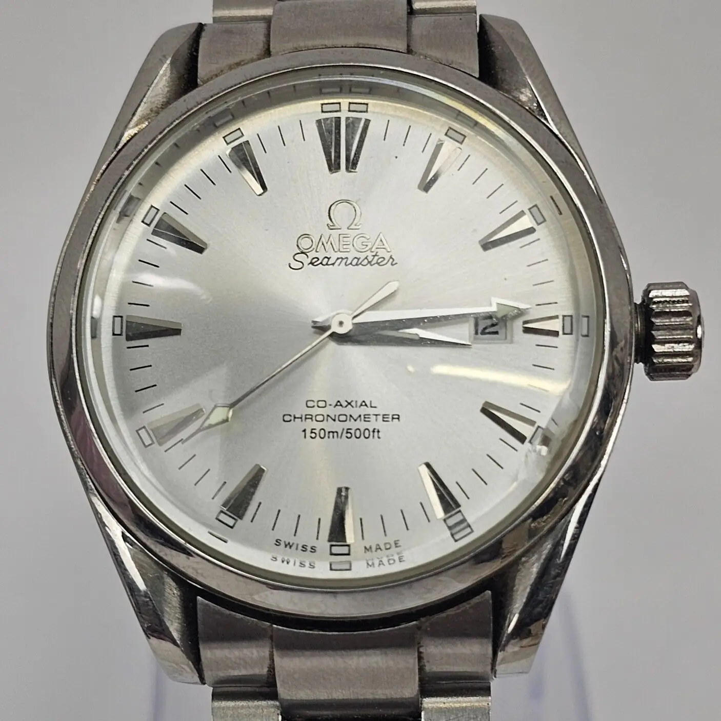 Omega Seamaster Co-axial Chronometer Aqua Terra 150m Stainless Steel Automatic Mens Watch 2