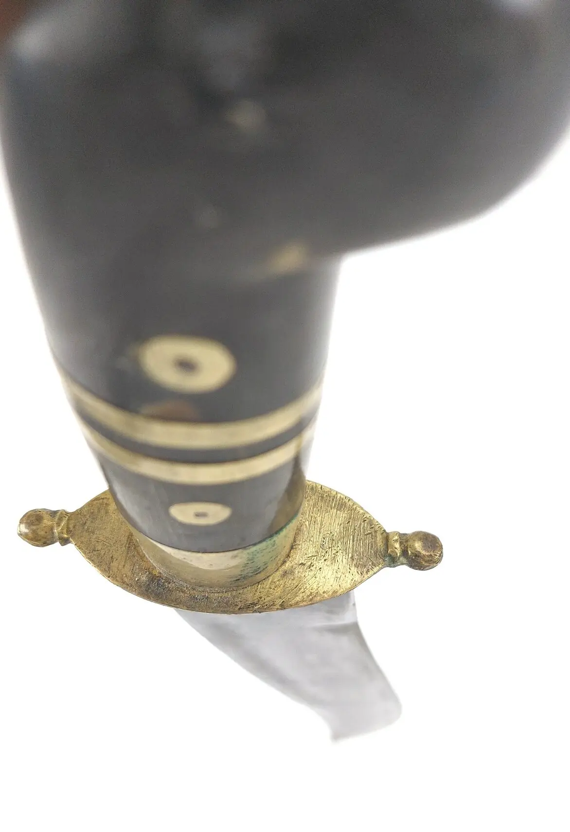 Indian Bowie-Style Fighting Knife – Horn and Brass Hilt, Possibly by The Army Traders, Dehradun (10)