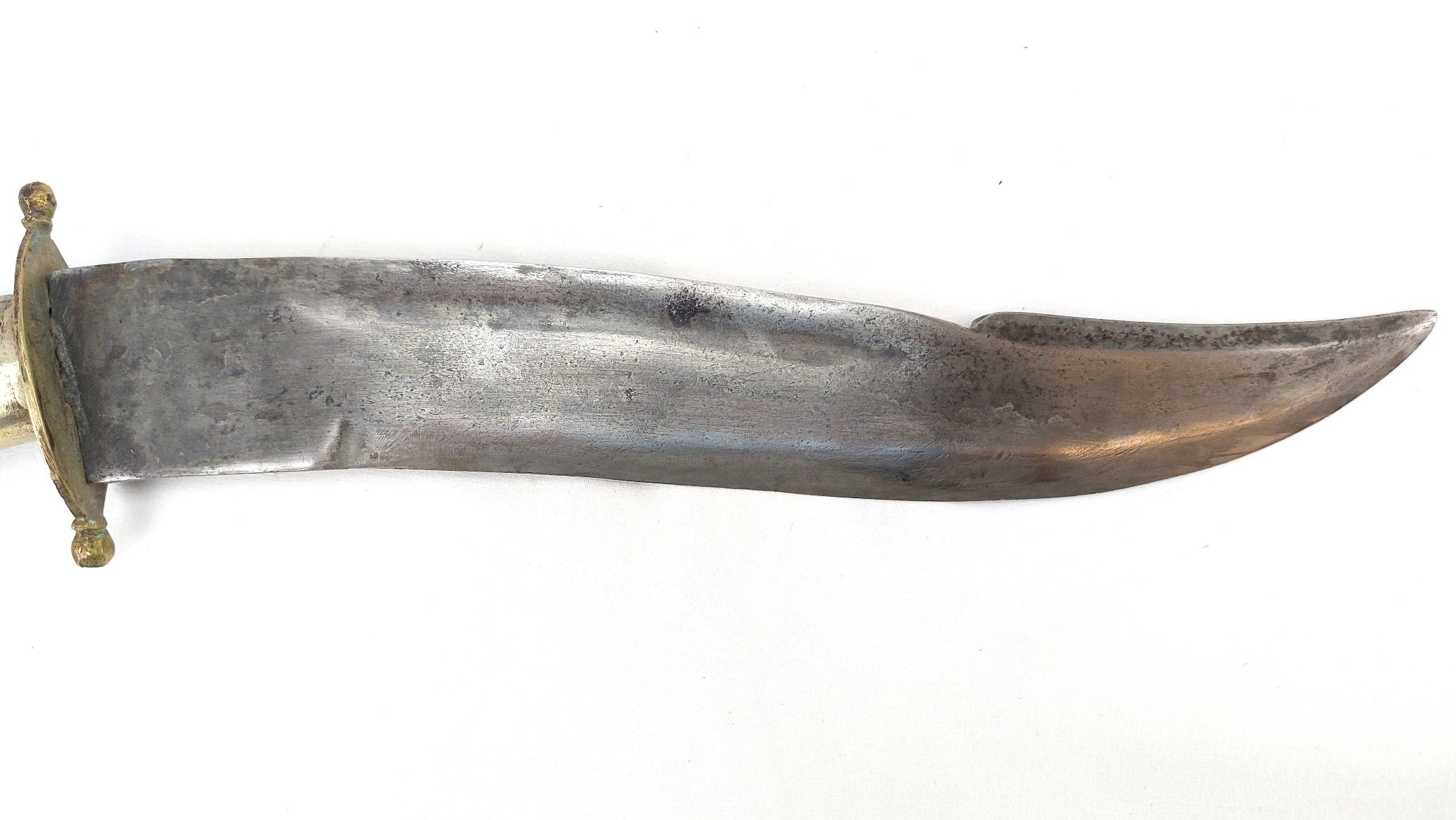 Indian Bowie-Style Fighting Knife – Horn and Brass Hilt, Possibly by The Army Traders, Dehradun (12)