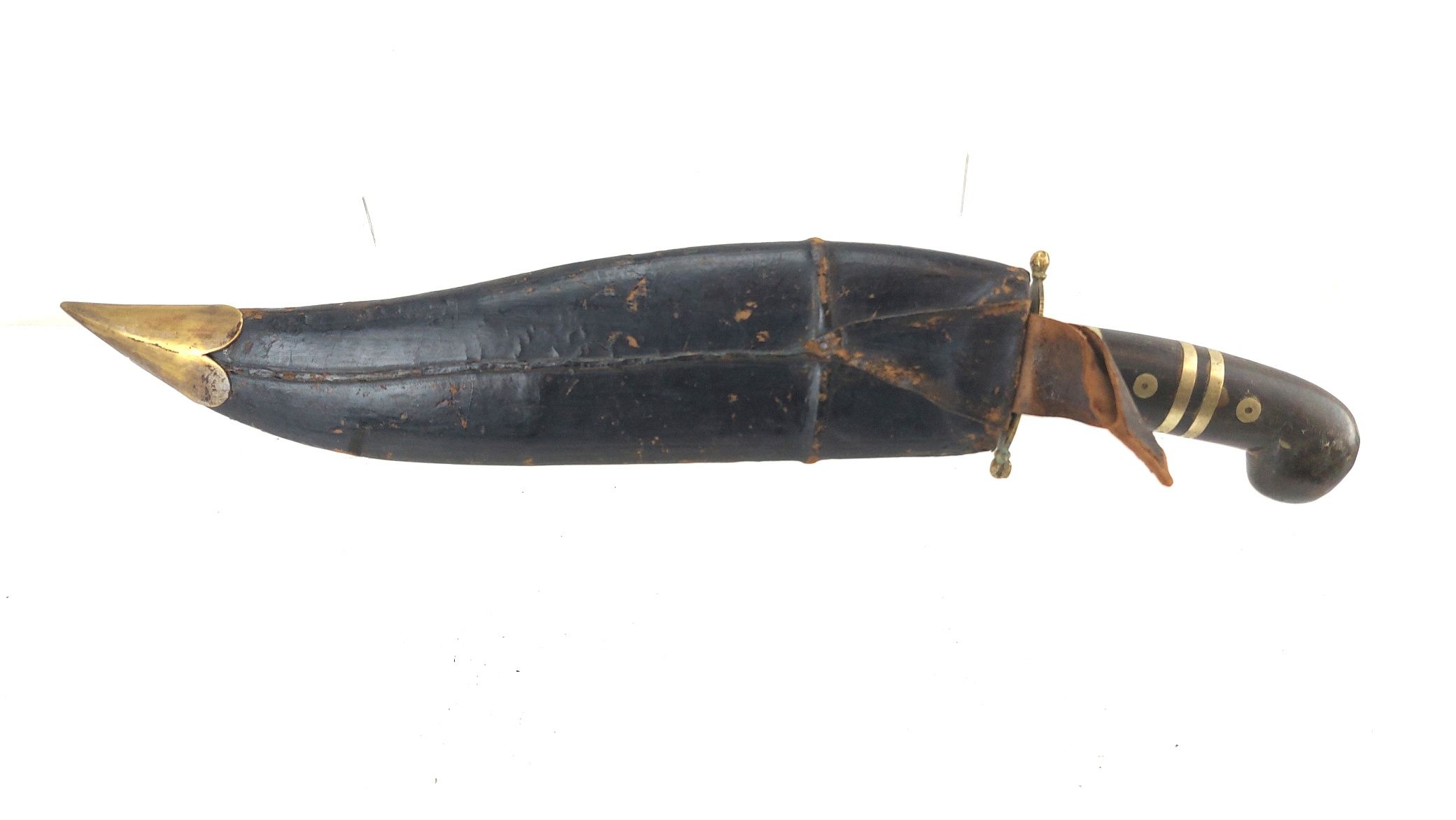 Indian Bowie-Style Fighting Knife – Horn and Brass Hilt, Possibly by The Army Traders, Dehradun (14)