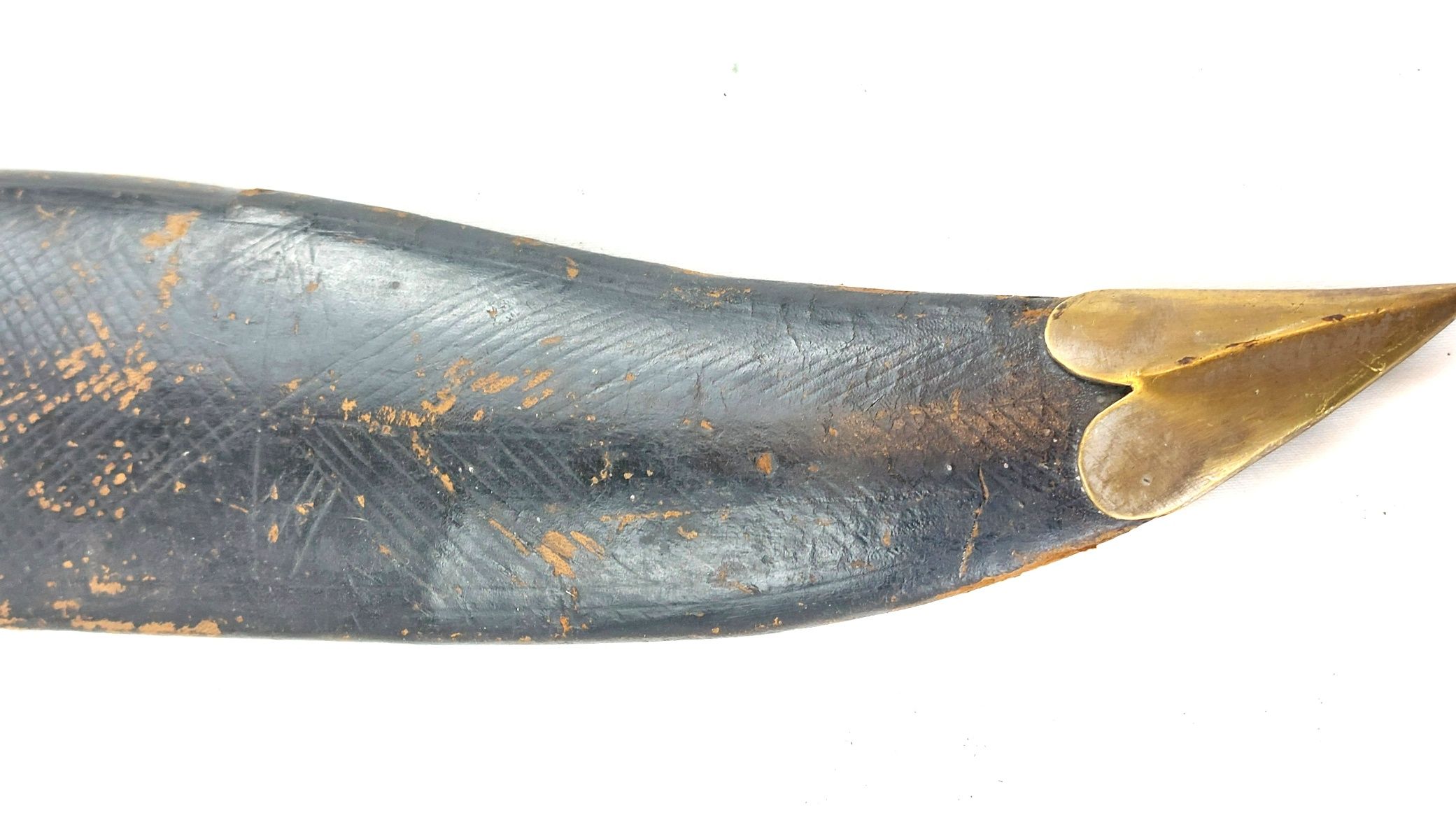 Indian Bowie-Style Fighting Knife – Horn and Brass Hilt, Possibly by The Army Traders, Dehradun (18)