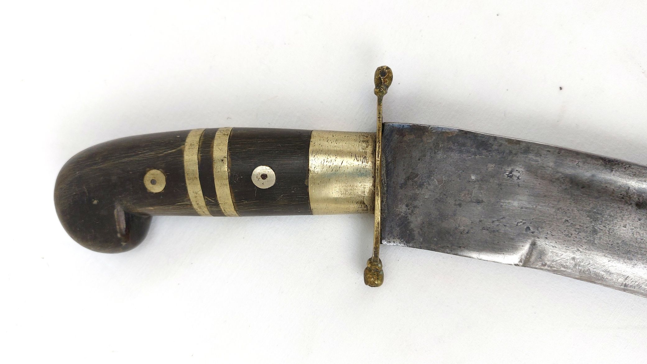 Indian Bowie-Style Fighting Knife – Horn and Brass Hilt, Possibly by The Army Traders, Dehradun (3)