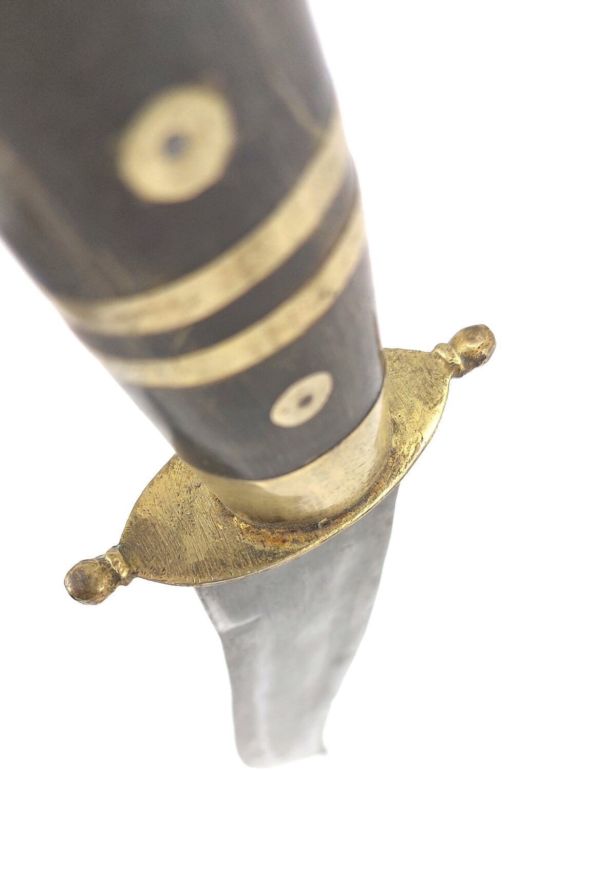 Indian Bowie-Style Fighting Knife – Horn and Brass Hilt, Possibly by The Army Traders, Dehradun (9)
