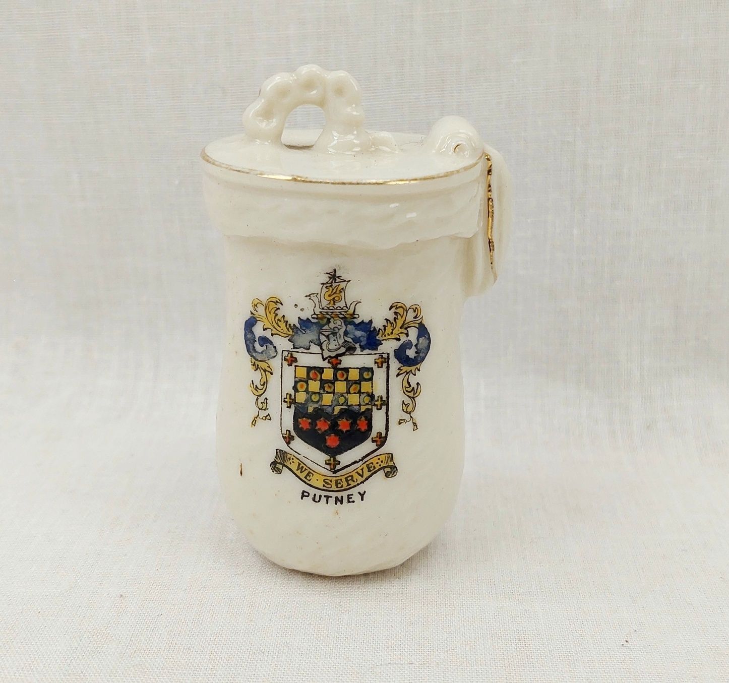JA_4578205109 - WW1 Carlton Crested China Model of a German Incendiary Bomb - Putney (1)