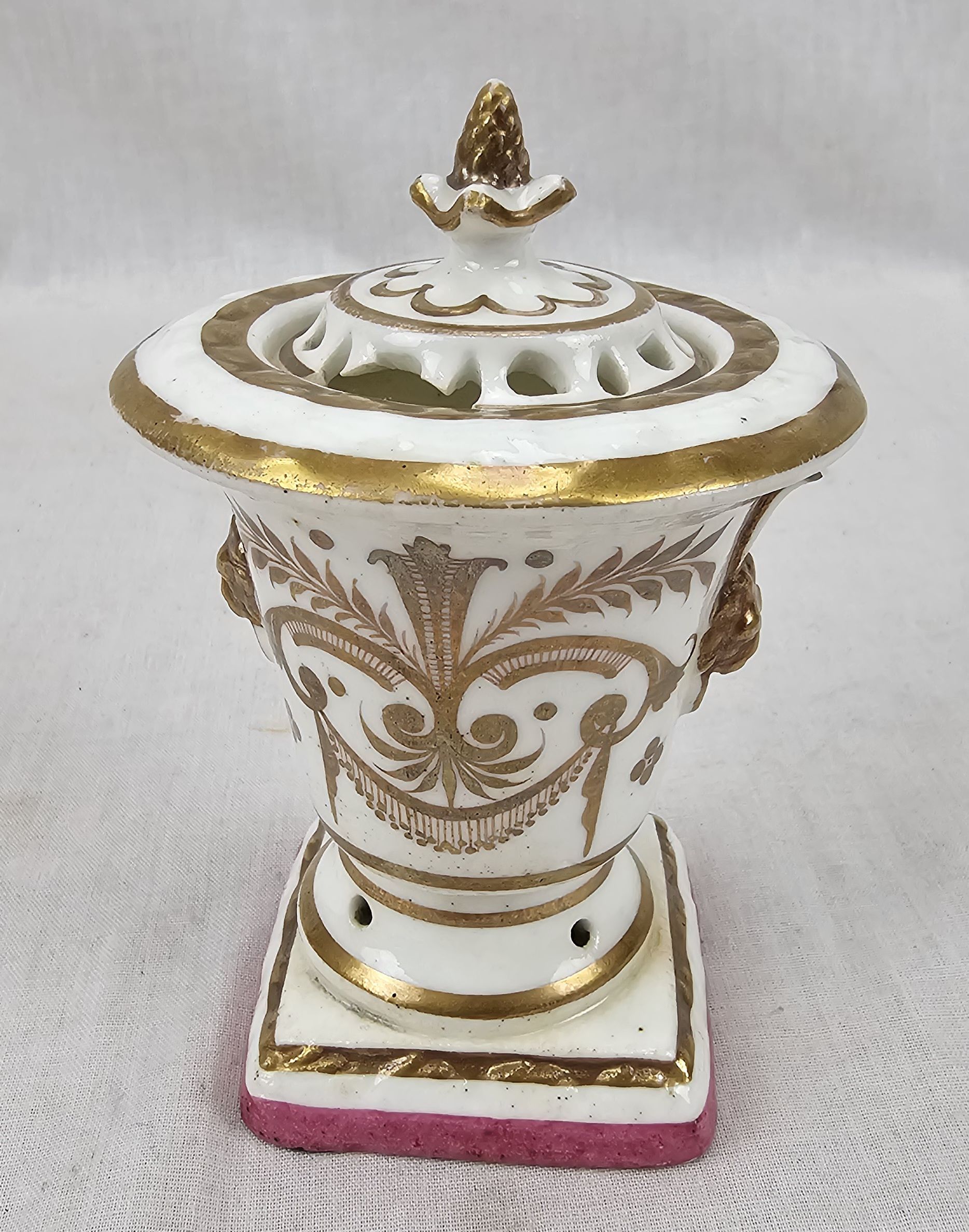c1810 Chamberlain Worcester Pot Pourri Urn Vase 2