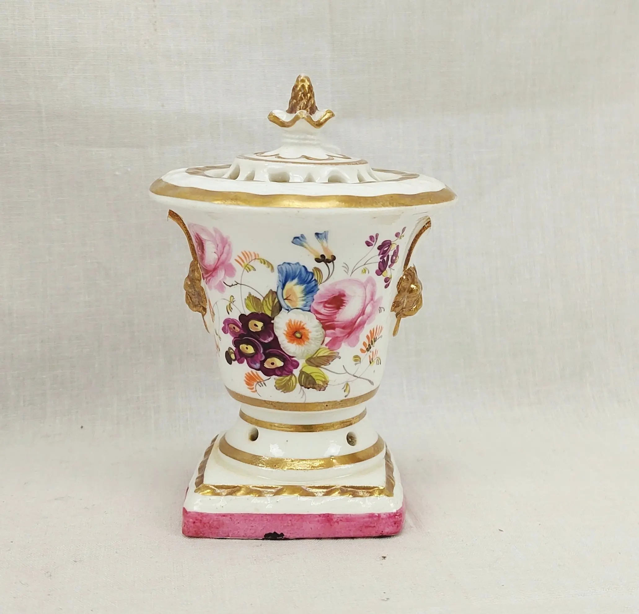 c1810 Chamberlain Worcester Pot Pourri Urn Vase 8