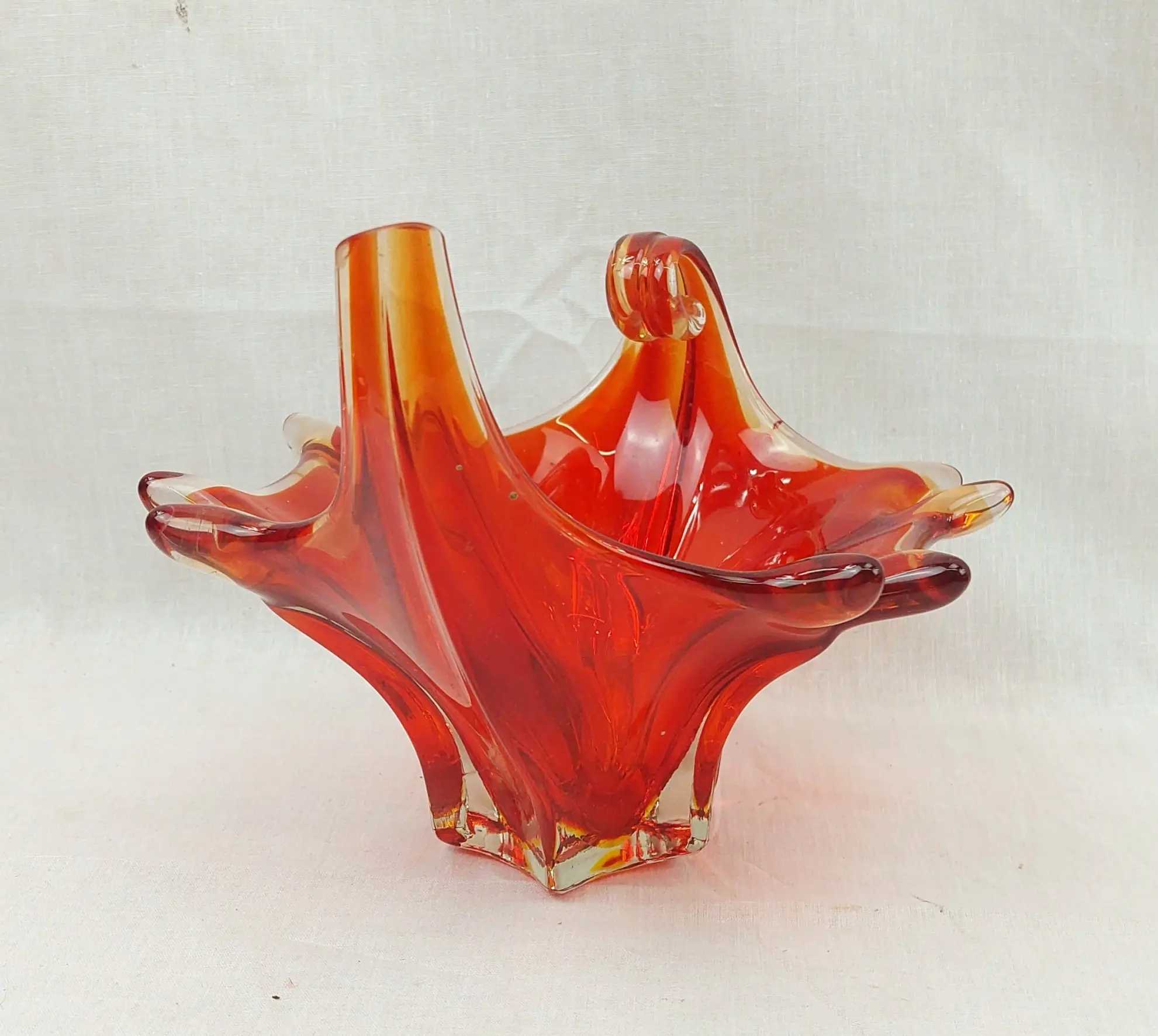 1950s Murano Uranium And Cadmium Glass Bowl 4