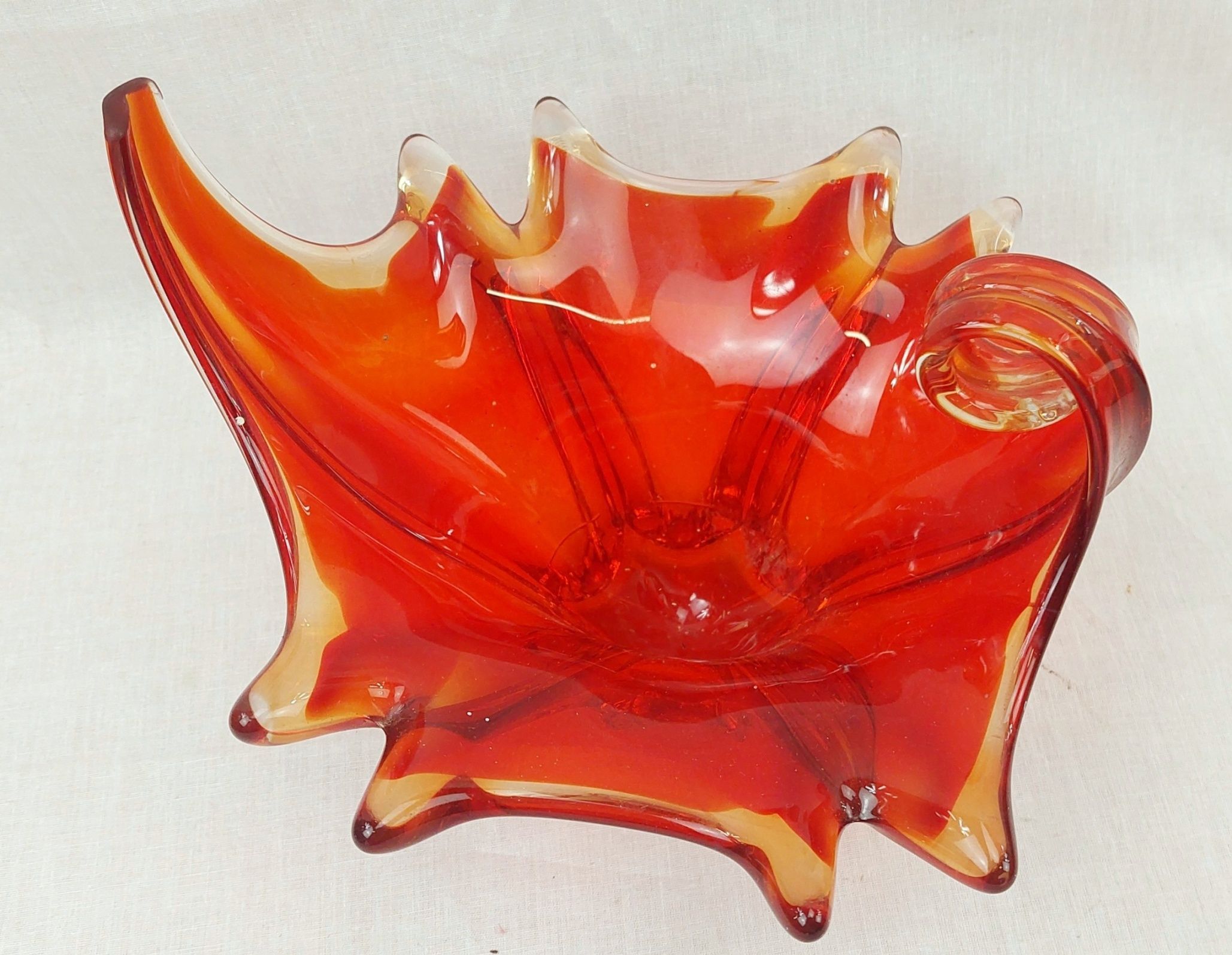 1950s Murano Uranium And Cadmium Glass Bowl 5