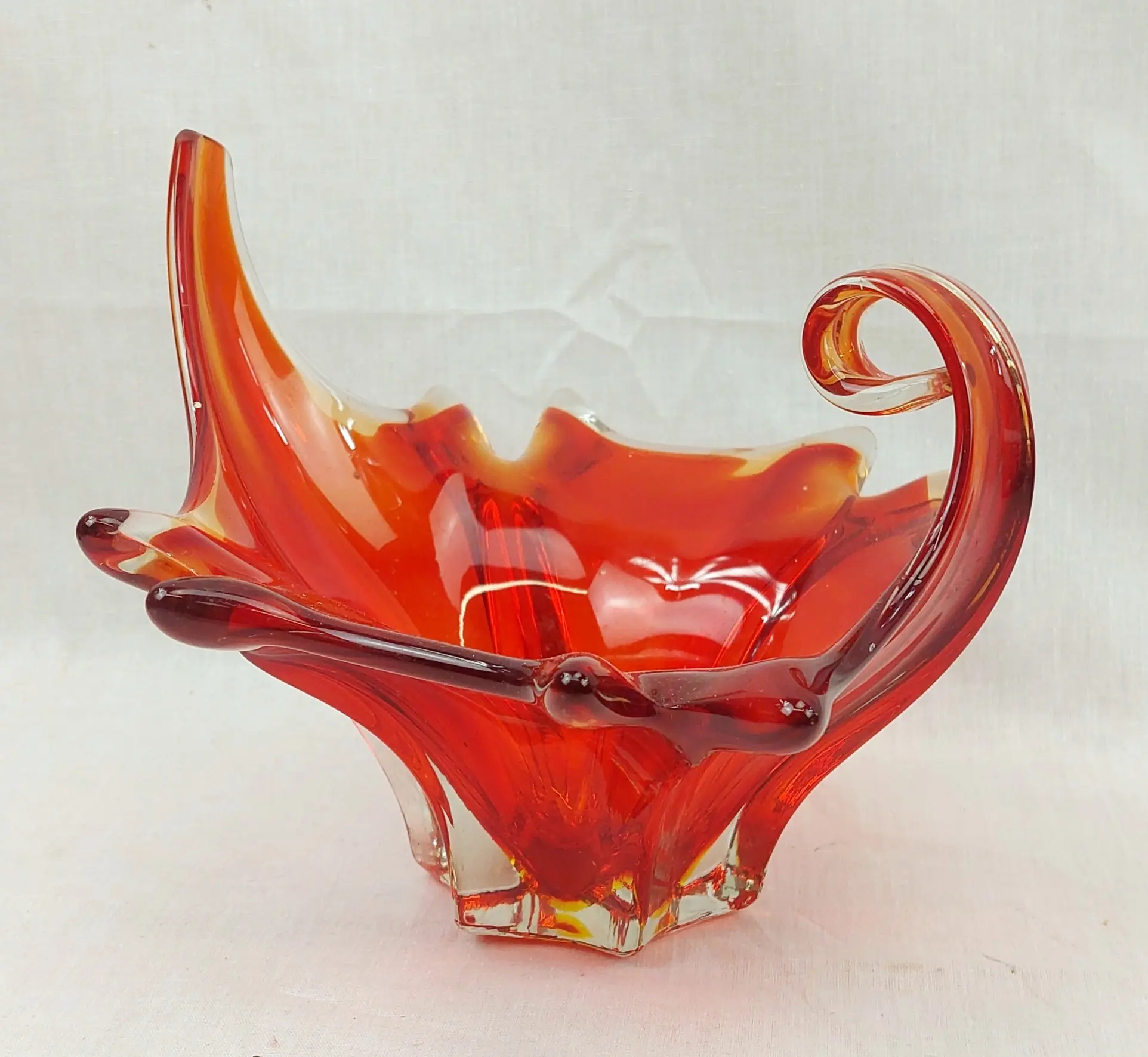 1950s Murano Uranium And Cadmium Glass Bowl 6