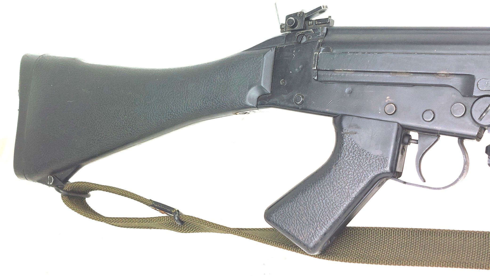British, 1960, L1A1 SLR (Self-Loading Rifle), Withy Canvas Sling, Broad Arrow Magazine, Deactivated (2)