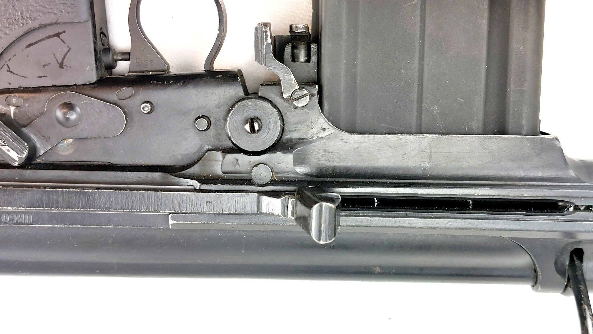 British, 1960, L1A1 SLR (Self-Loading Rifle), Withy Canvas Sling, Broad Arrow Magazine, Deactivated (21)