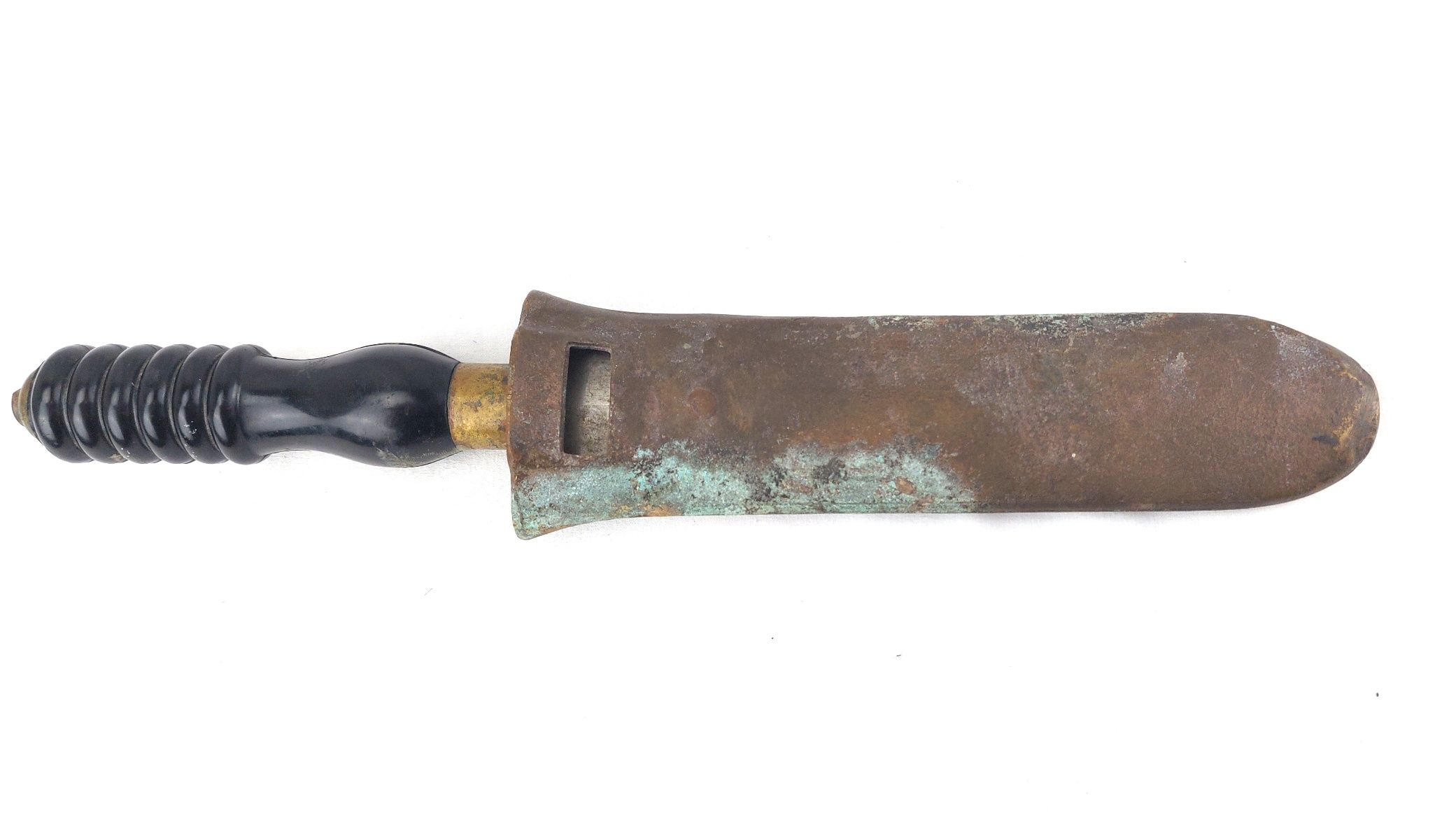 British, Post WW2, Siebe Gorman Diver’s Knife, AP.6260, Non-Magnetic, with Nato-marked scabbard (15)