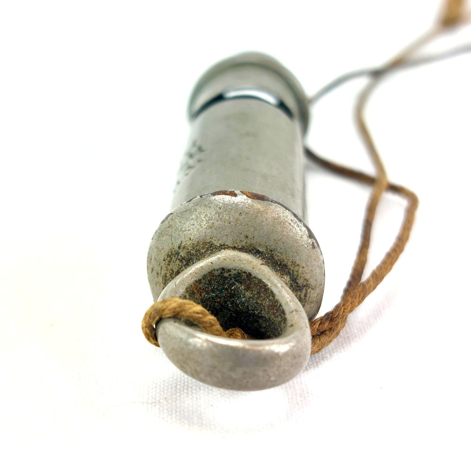 British, c.1900, The City Whistle Patent Nickel-Plated Whistle with Cord (7)