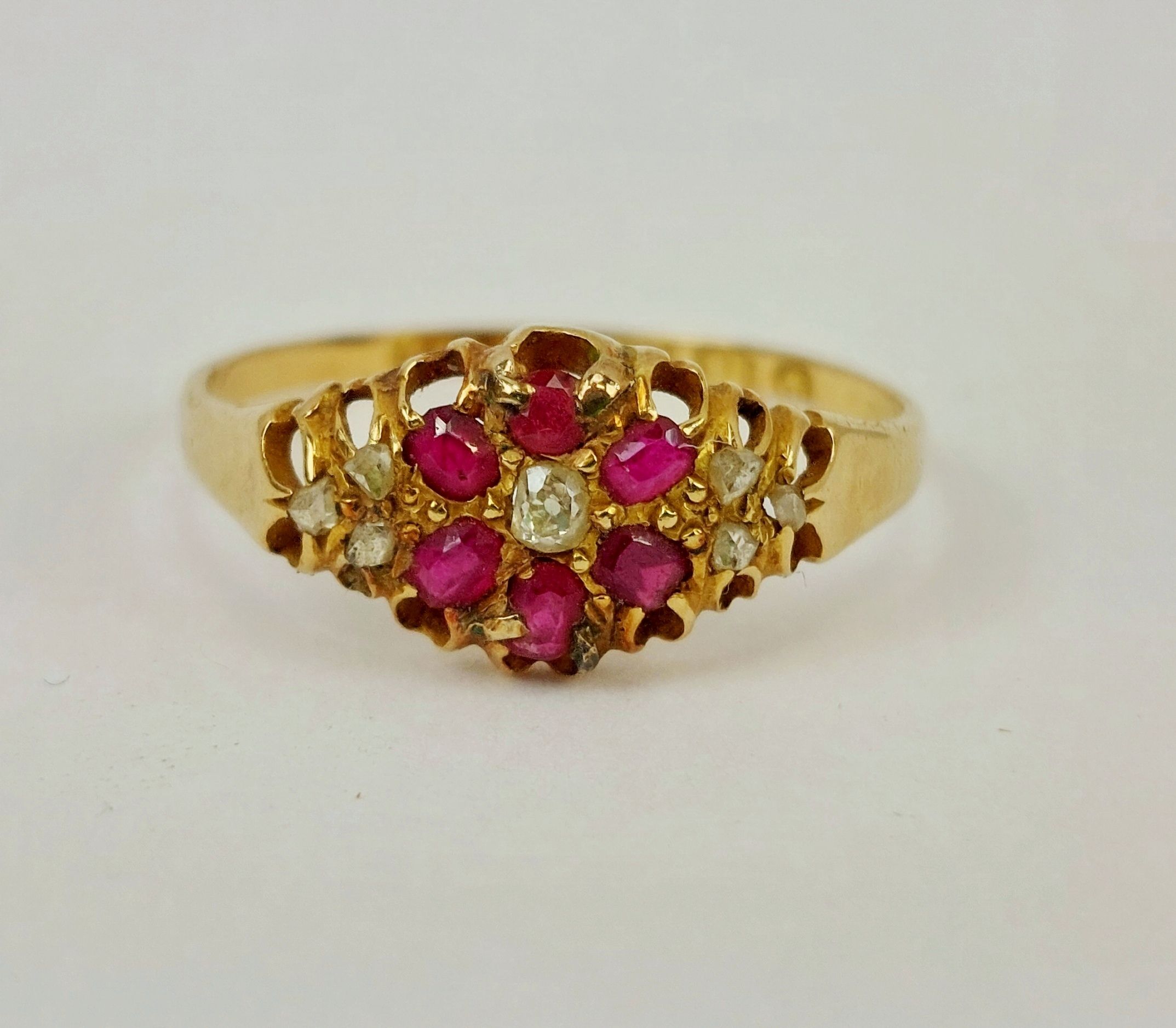 JA_3392206872 - 18ct Gold Ruby & Diamond Ring UK Size R+, US 9 (2)