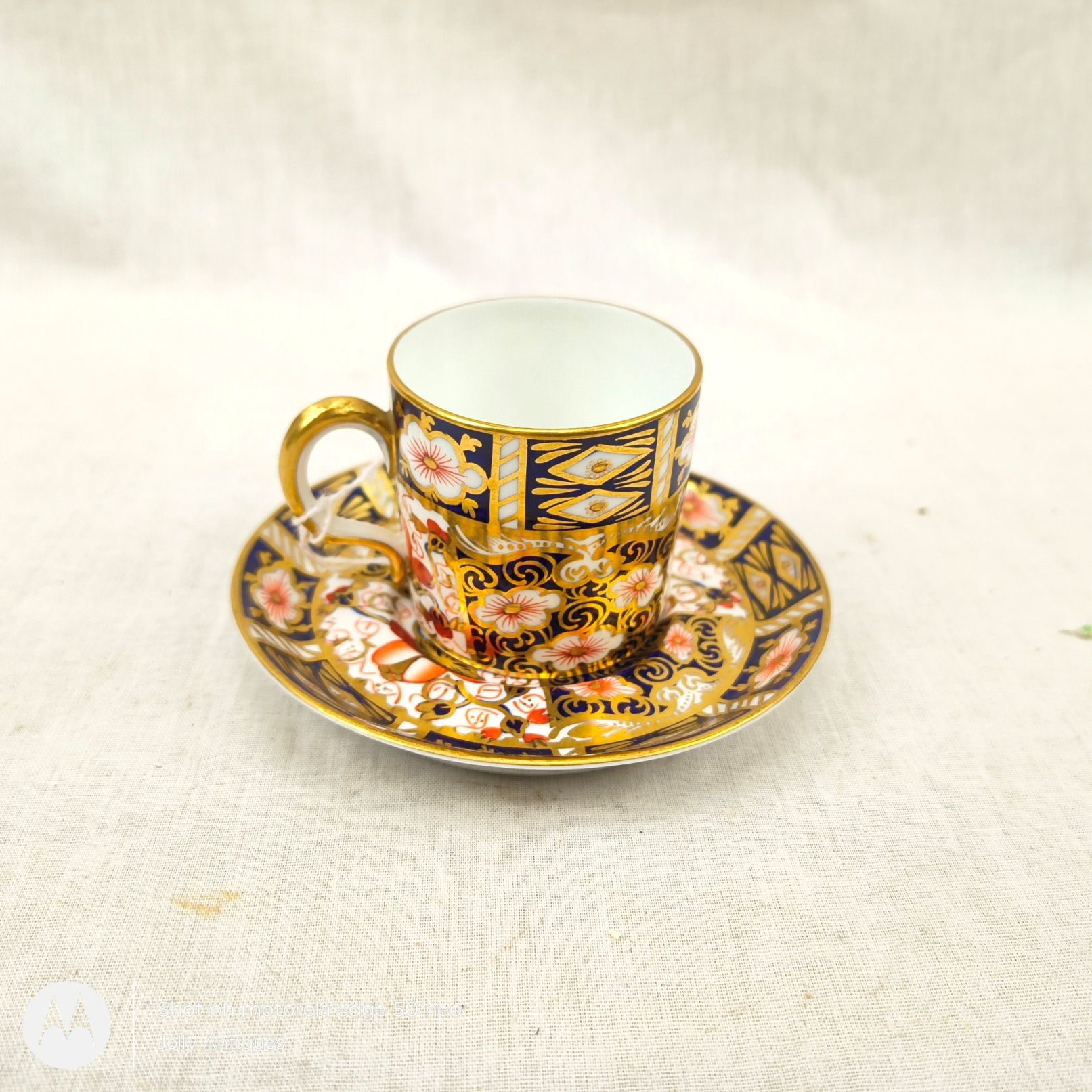 1923 Royal Crown Derby 2451 Pattern Imari Coffee Cup And Saucer 1