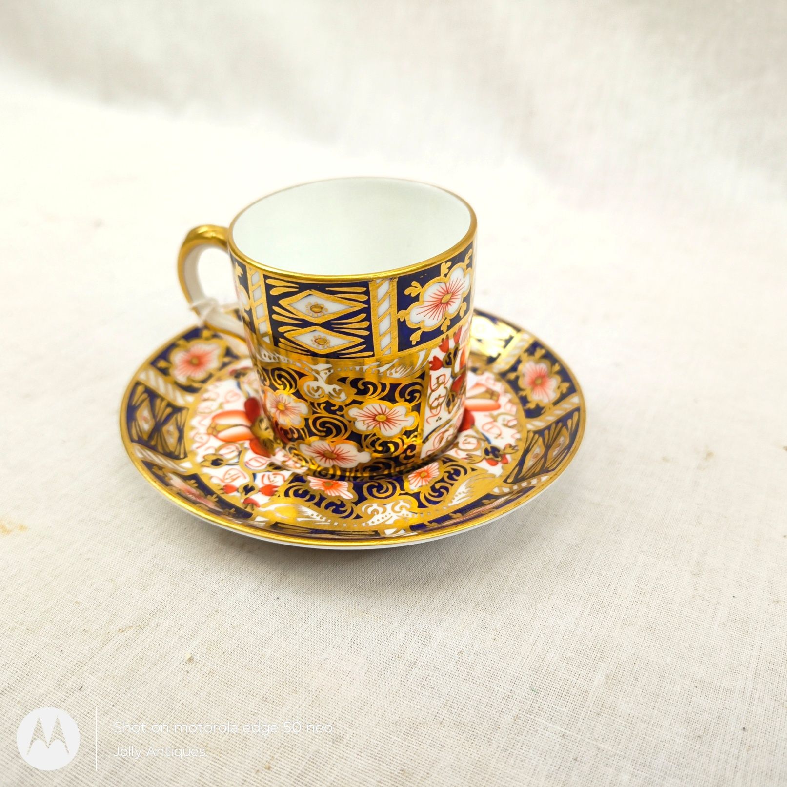 1923 Royal Crown Derby 2451 Pattern Imari Coffee Cup And Saucer 2