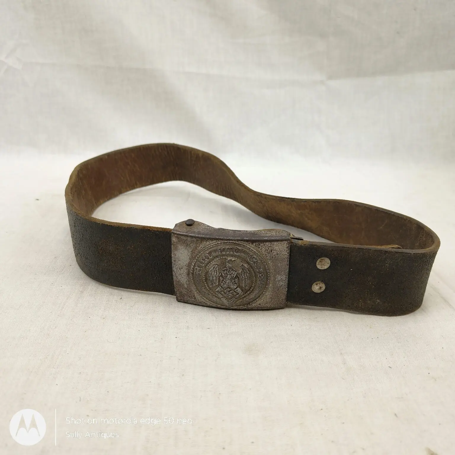 Original Nazi German WWII Hitler Youth (Hitlerjugend) Belt & Buckle – “Blut und Ehre!” (Blood and Honour) (1)