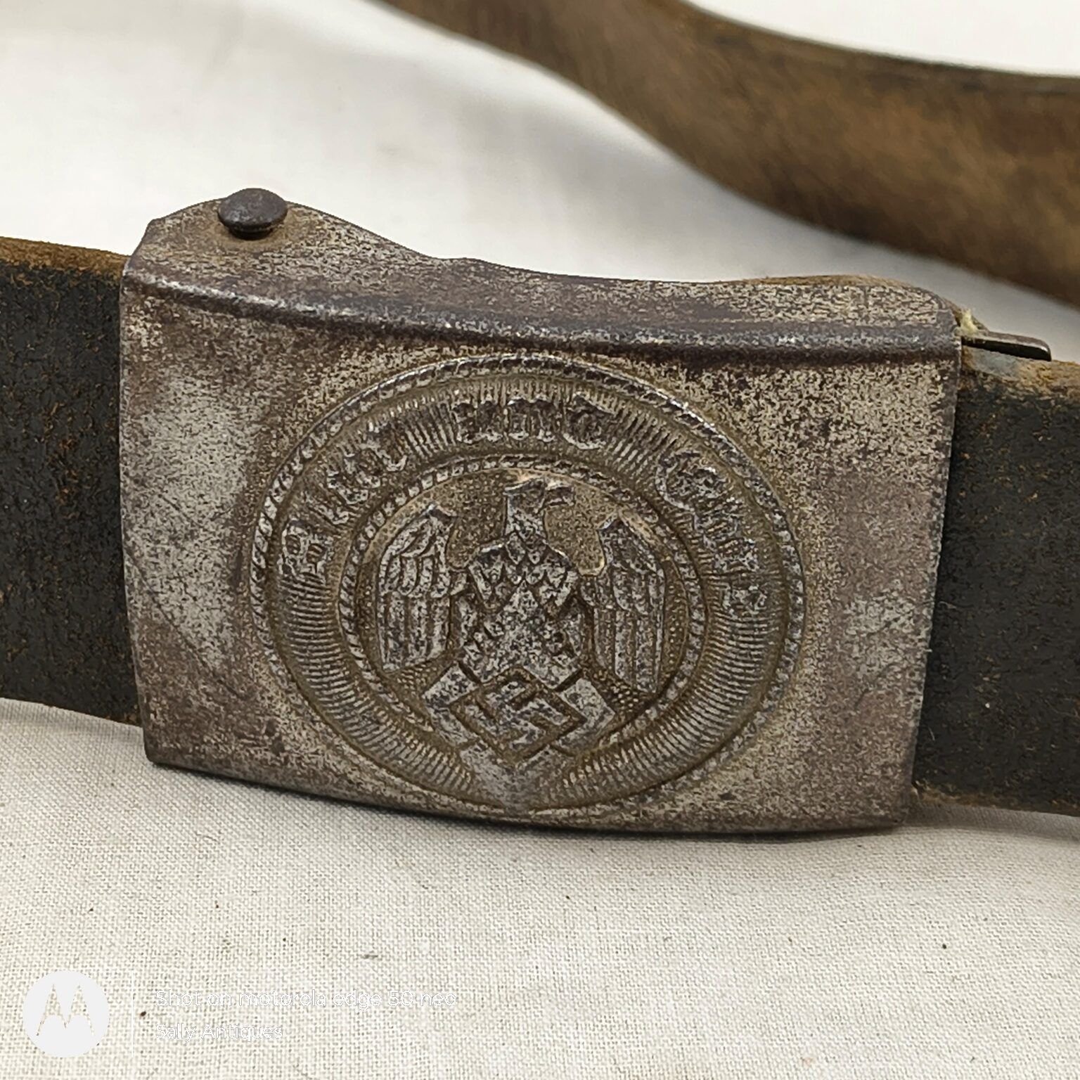 Original Nazi German WWII Hitler Youth (Hitlerjugend) Belt & Buckle – “Blut und Ehre!” (Blood and Honour) (2)