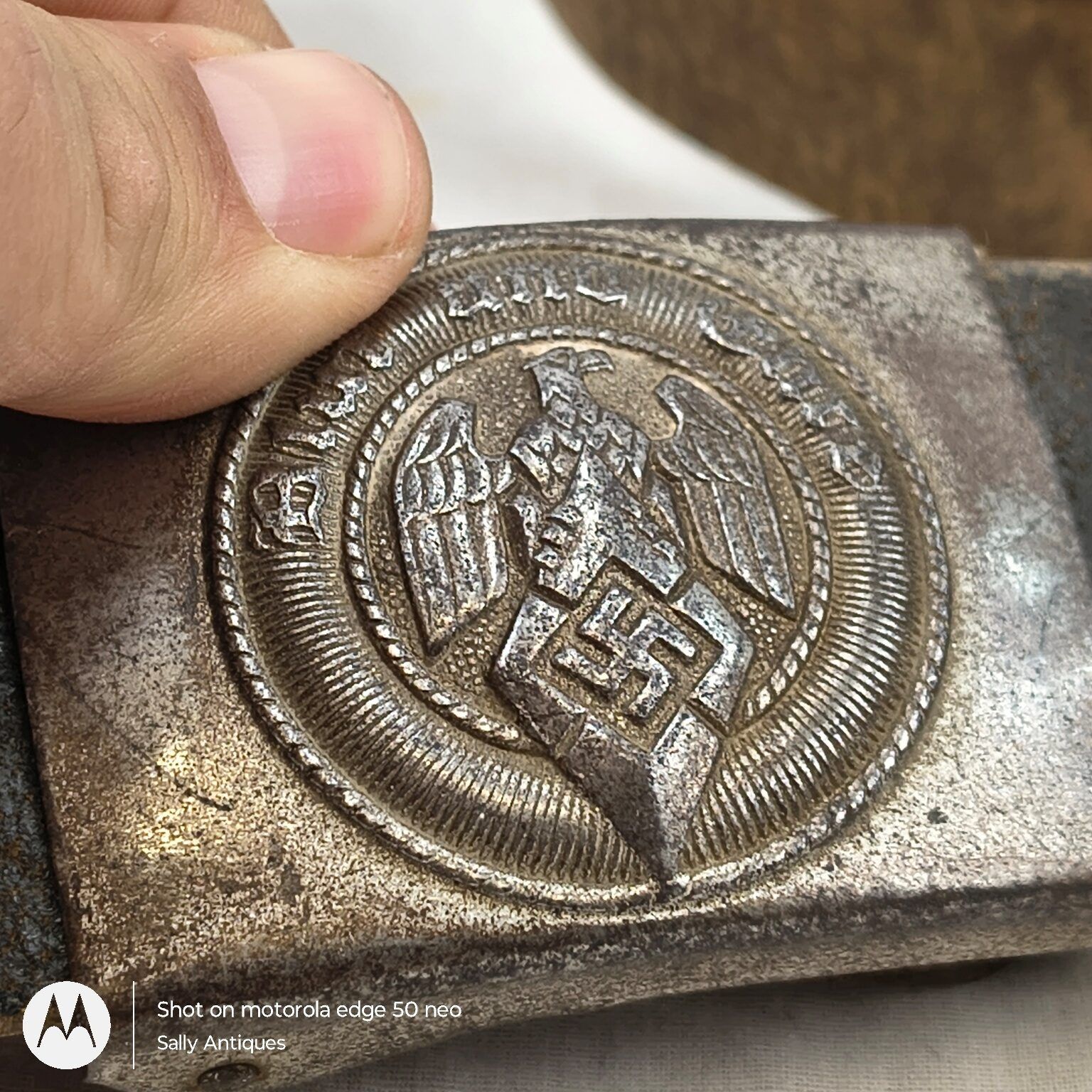 Original Nazi German WWII Hitler Youth (Hitlerjugend) Belt & Buckle – “Blut und Ehre!” (Blood and Honour) (3)