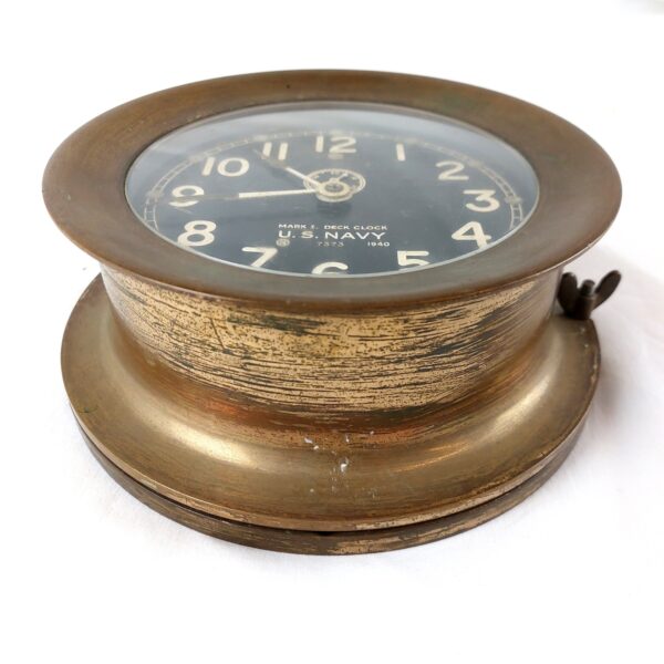 【antique】40's US.NAVY USN 置き時計 USA アメリカ U.S.A., WW2-1940, Mark I Deck Clock, U.S. Navy, by Chelsea Clock