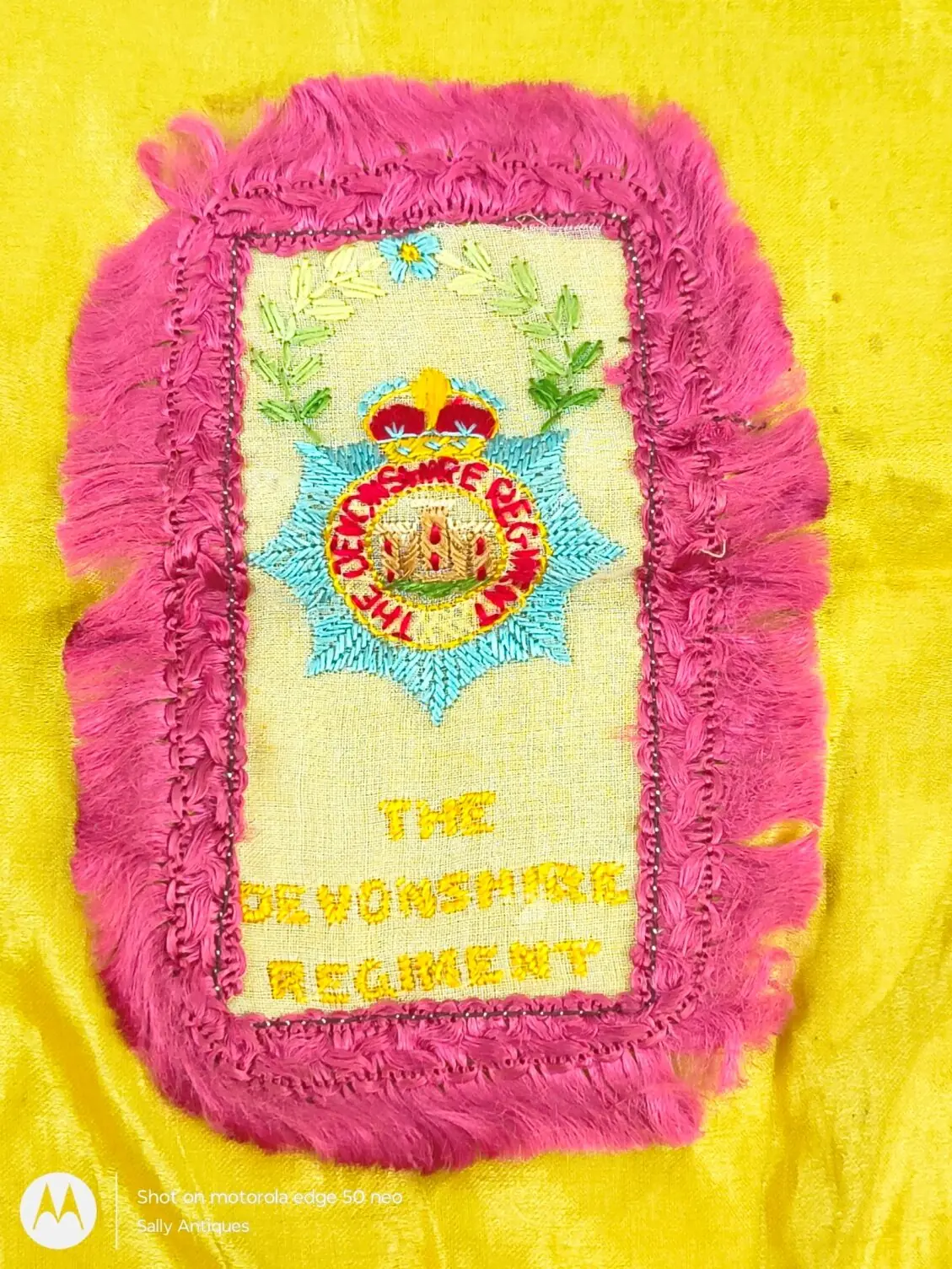 WW1 Devonshire Regiment Silk Handkerchief 2