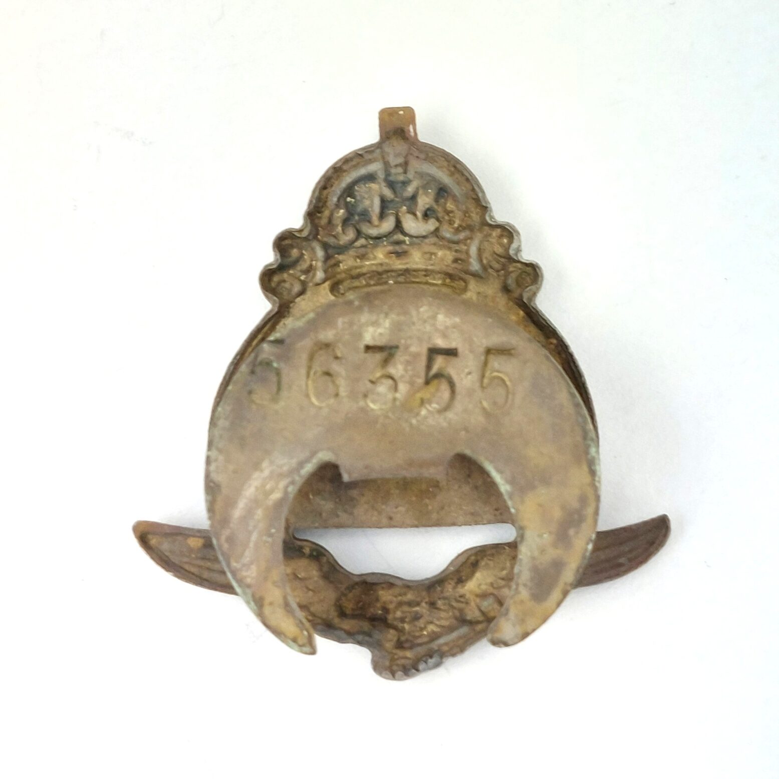 Britain, WWII, Royal Air Force Volunteer Reserve (RAFVR) Silver Lapel Badge, Issue No. 56355 (3)