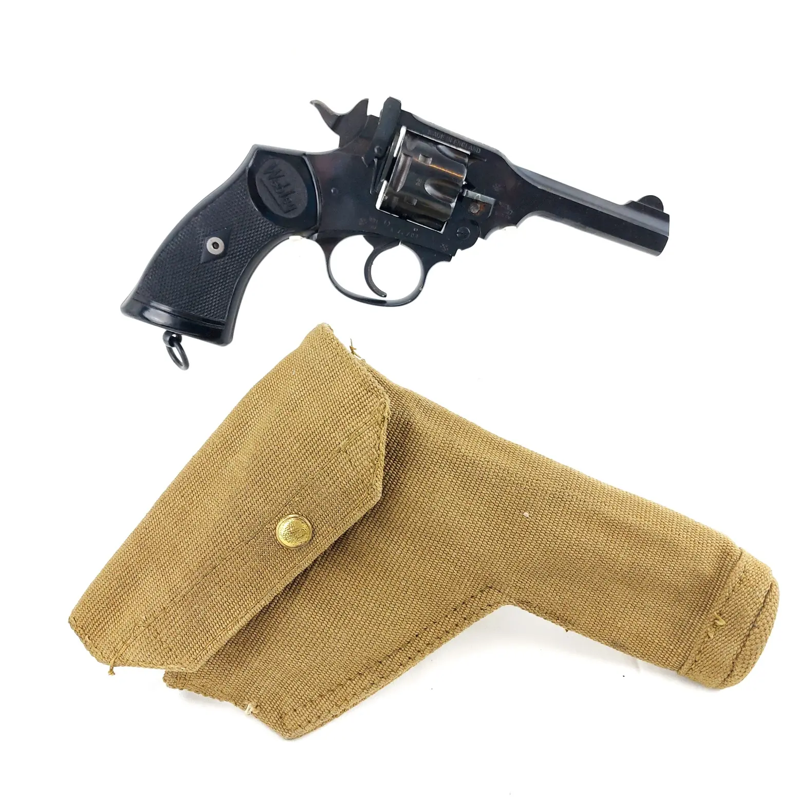 British, WW2, Webley & Scott Mark IV .38 Revolver, with 1943 Holster, Deactivated (1)