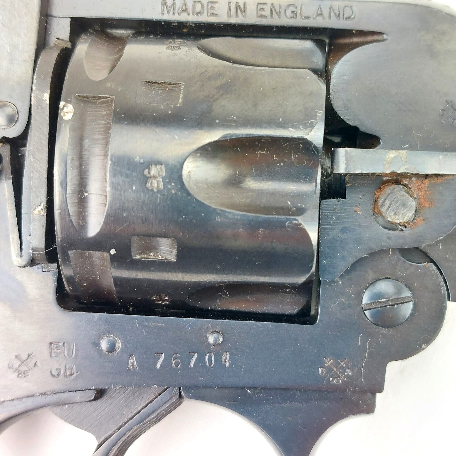 British, WW2, Webley & Scott Mark IV .38 Revolver, with 1943 Holster, Deactivated (7)