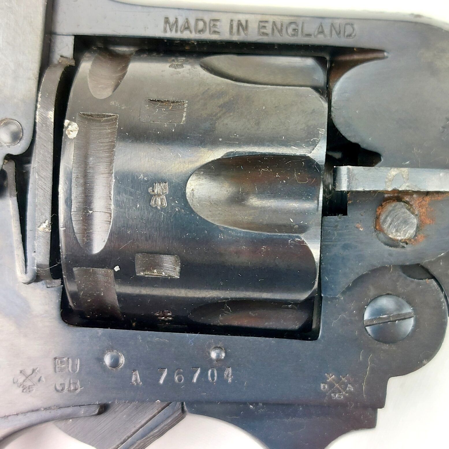 British, WW2, Webley & Scott Mark IV .38 Revolver, with 1943 Holster, Deactivated (8)