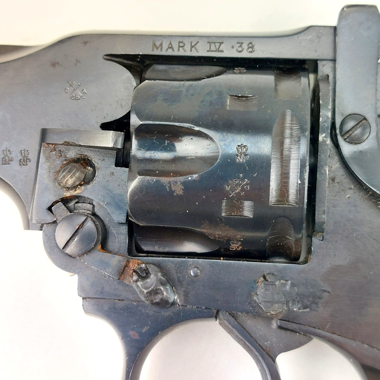 British, WW2, Webley & Scott Mark IV .38 Revolver, with 1943 Holster, Deactivated (9)