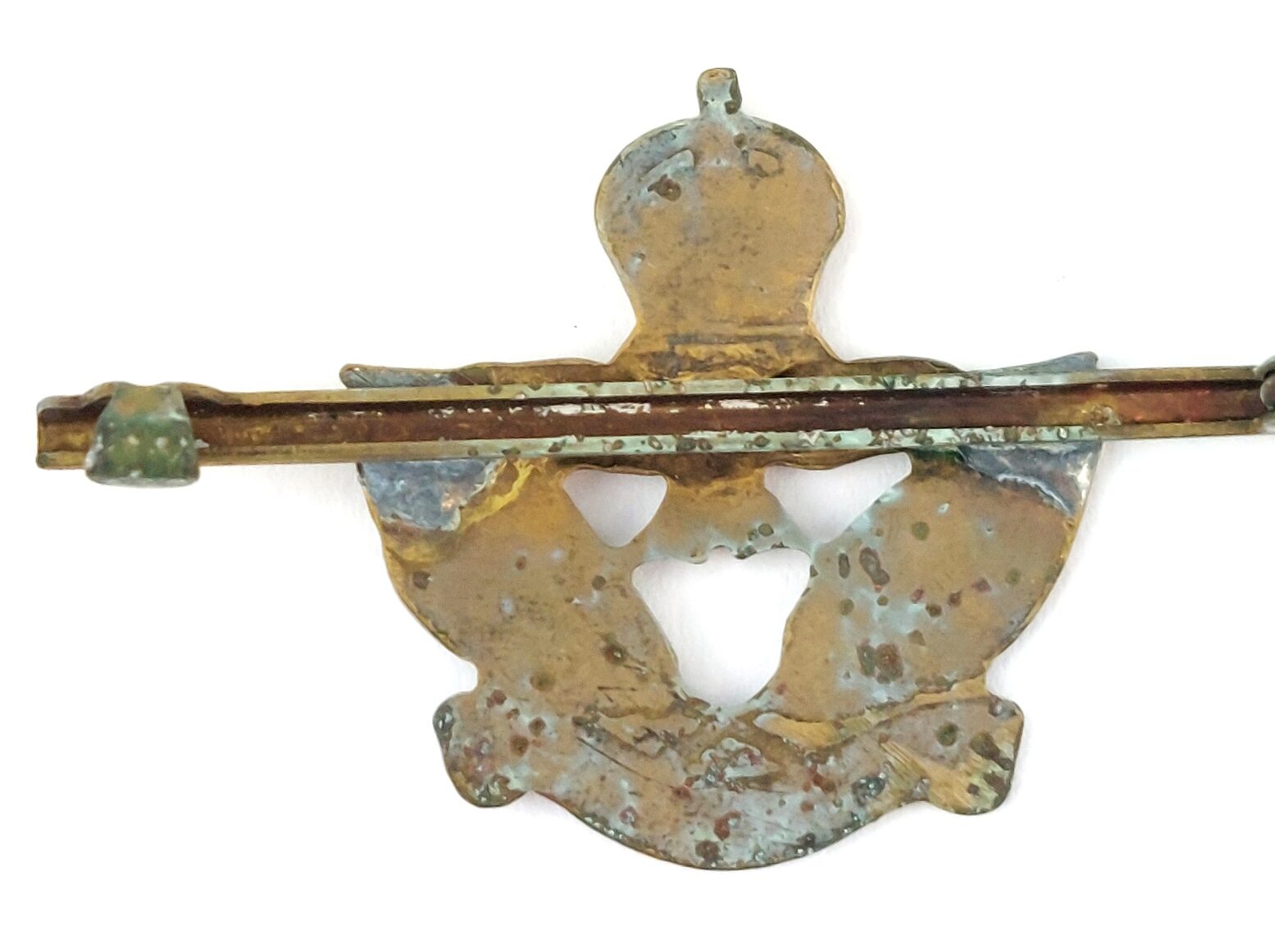 British, WWII, RAF Sweetheart Brooch, Enamel & Gilt, King’s Crown, Bar Mount (5)