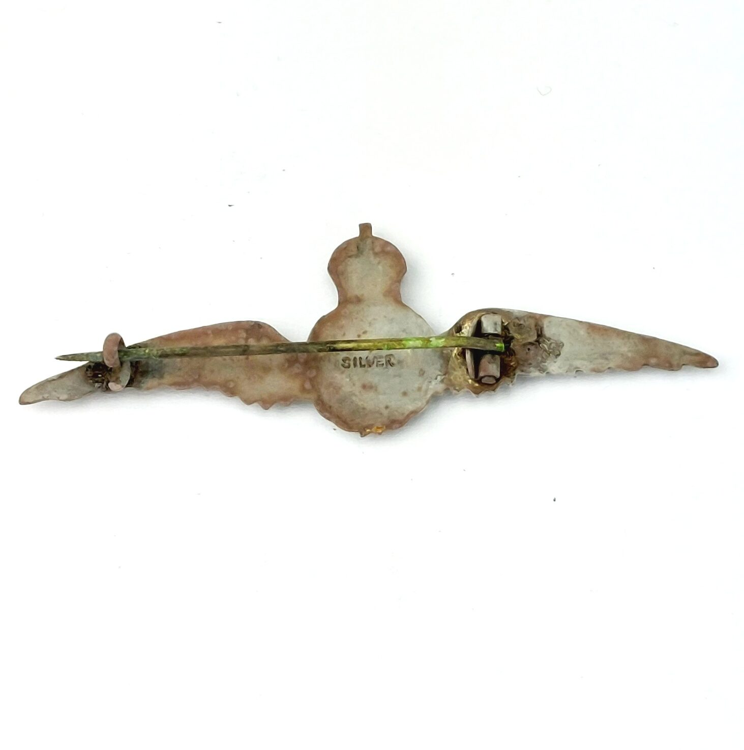 British, WWII RAF Sweetheart Brooch, Silver & Enamel, King’s Crown (3)
