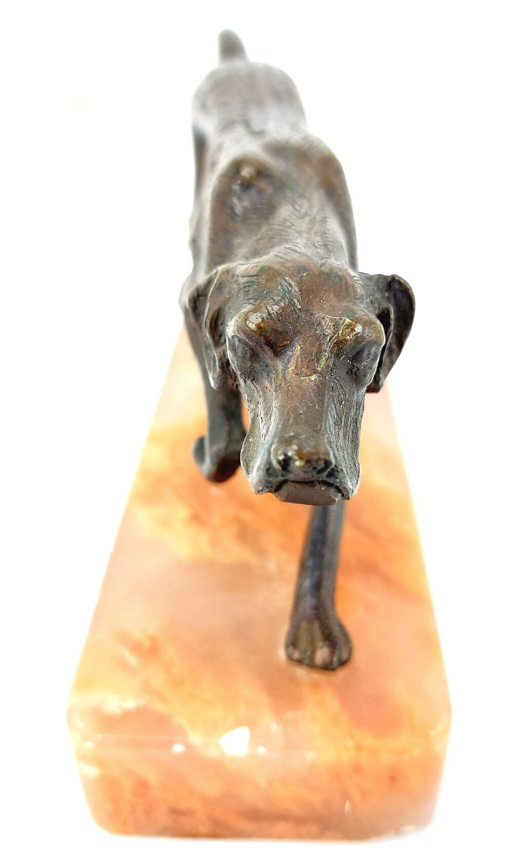 Pointer Dog Sculpture, Bronze on Quartz (2)