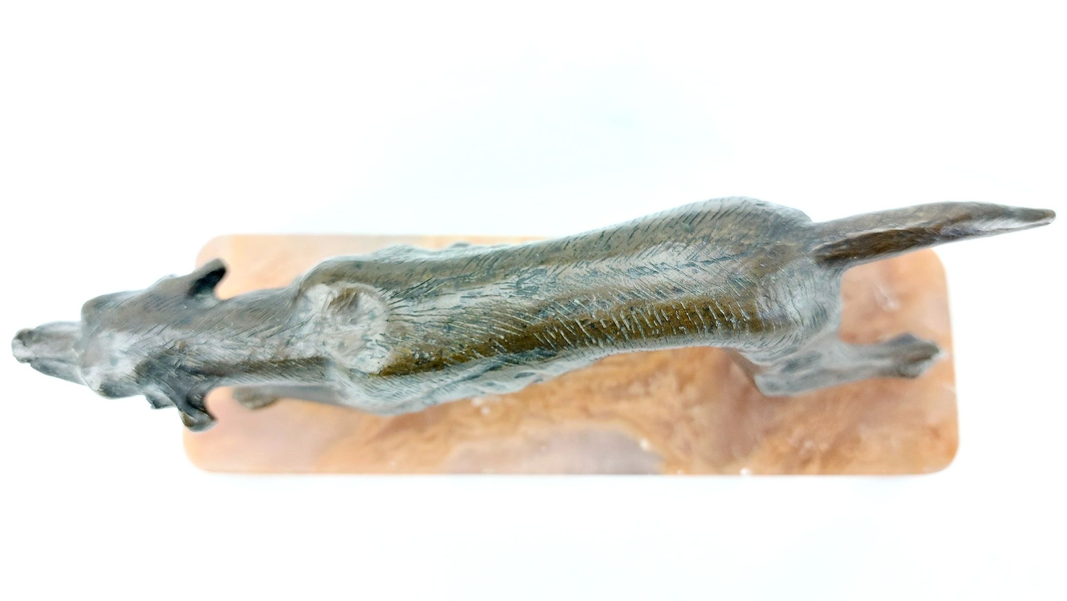 Pointer Dog Sculpture, Bronze on Quartz (5)