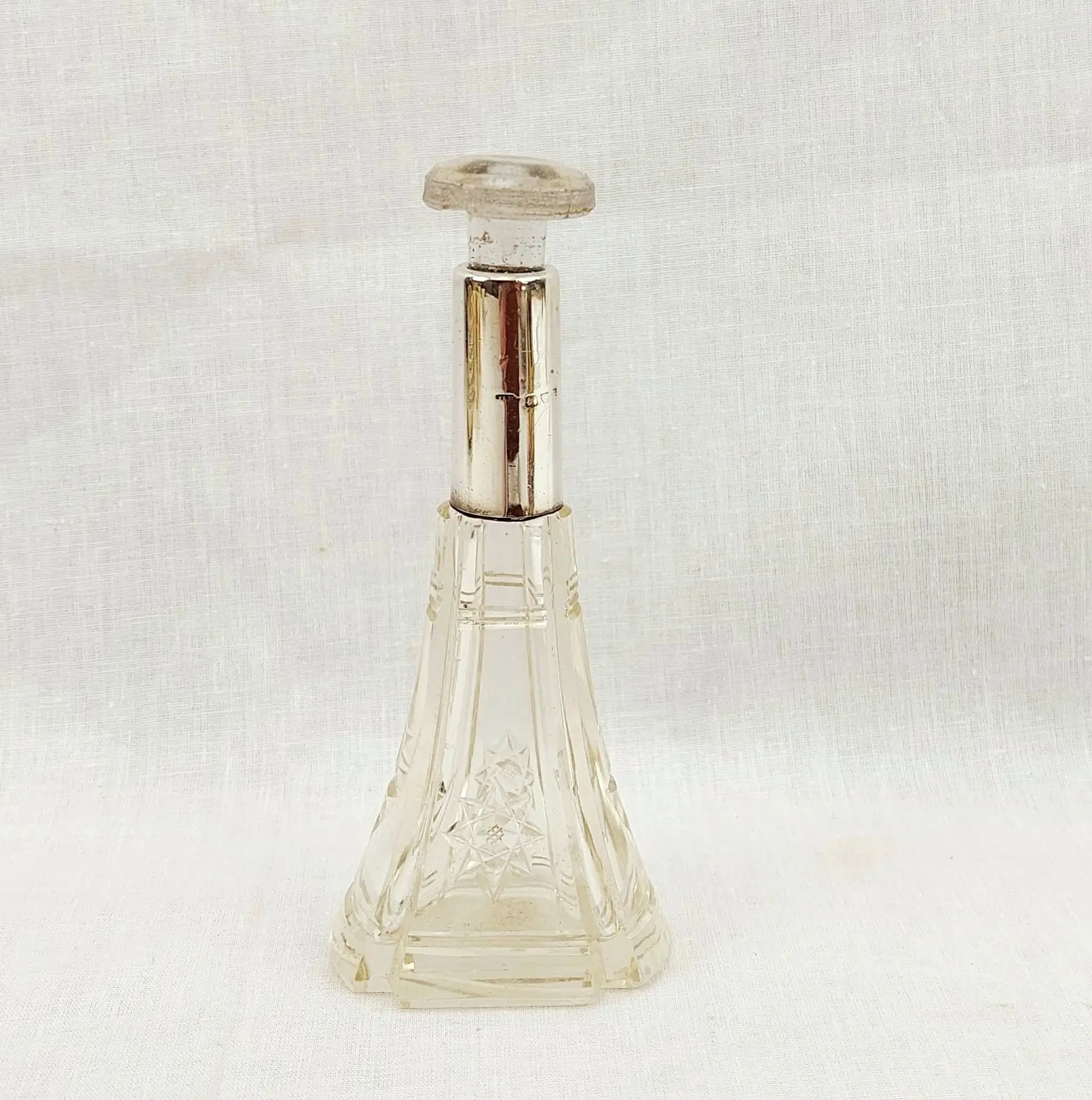 c1920 Sterling Silver Mounted Perfume Bottle 4