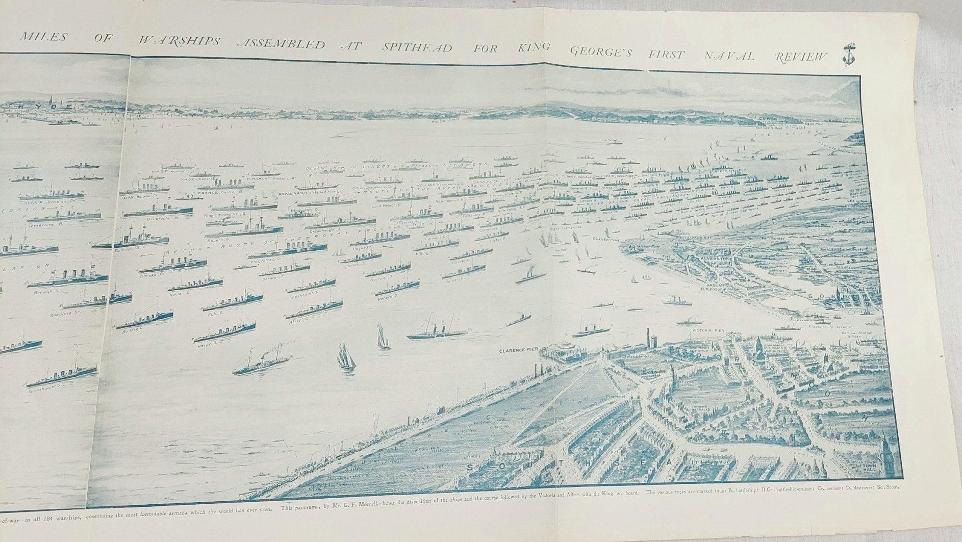 1911 The London Graphic Print Of The Spithead Review 4