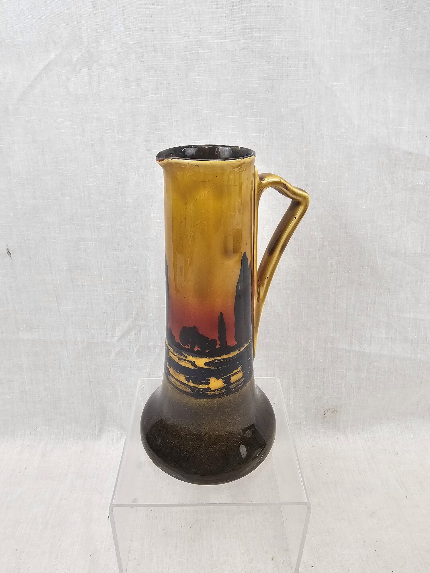 1930s Art Deco Royal Doutlon D3416 Poplars At Sunset Pattern Jug 1