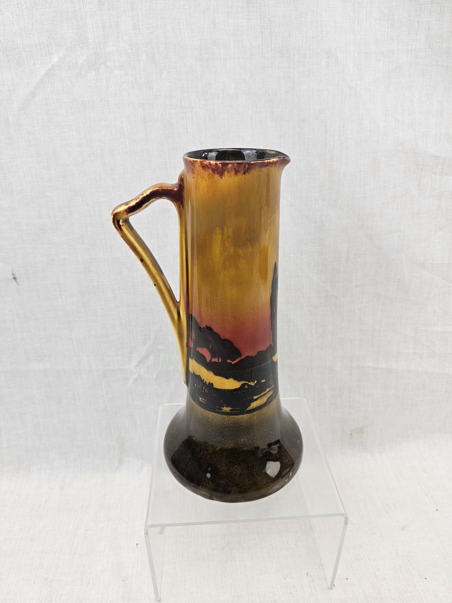 1930s Art Deco Royal Doutlon D3416 Poplars At Sunset Pattern Jug 3