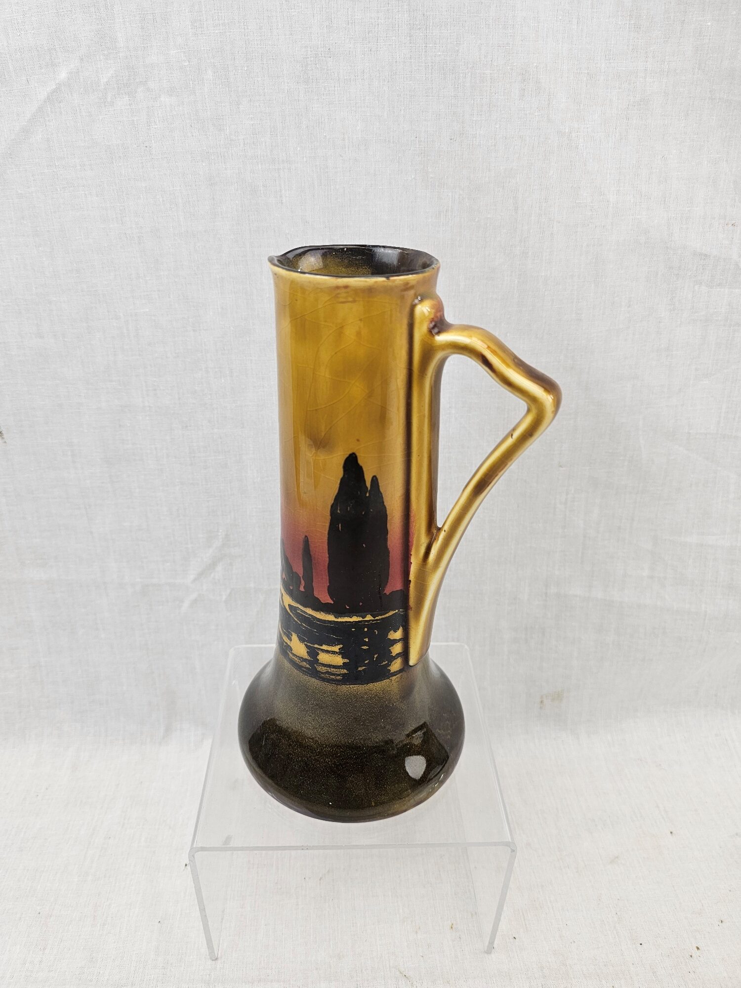 1930s Art Deco Royal Doutlon D3416 Poplars At Sunset Pattern Jug 6